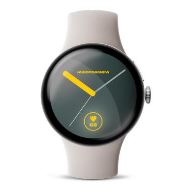 Google Pixel Watch 4 argento lucido 45mm Cinturino Sport grigio creta (Wi-Fi) - Ricondizionato - ottimo - Grade A