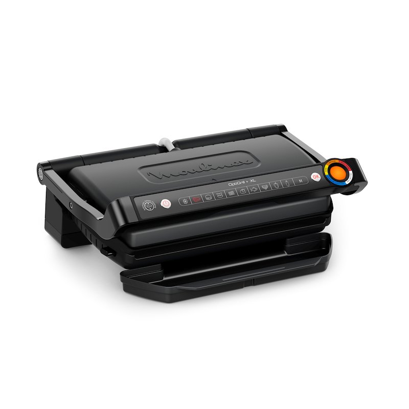 GRIGLIA ELETTRICA MOULINEX Optigrill + XL GI7278, Potenza 2100 W, Contenitore olio antiaderente, Piastre asportabili, Compatibile per lavastoviglie, Nero