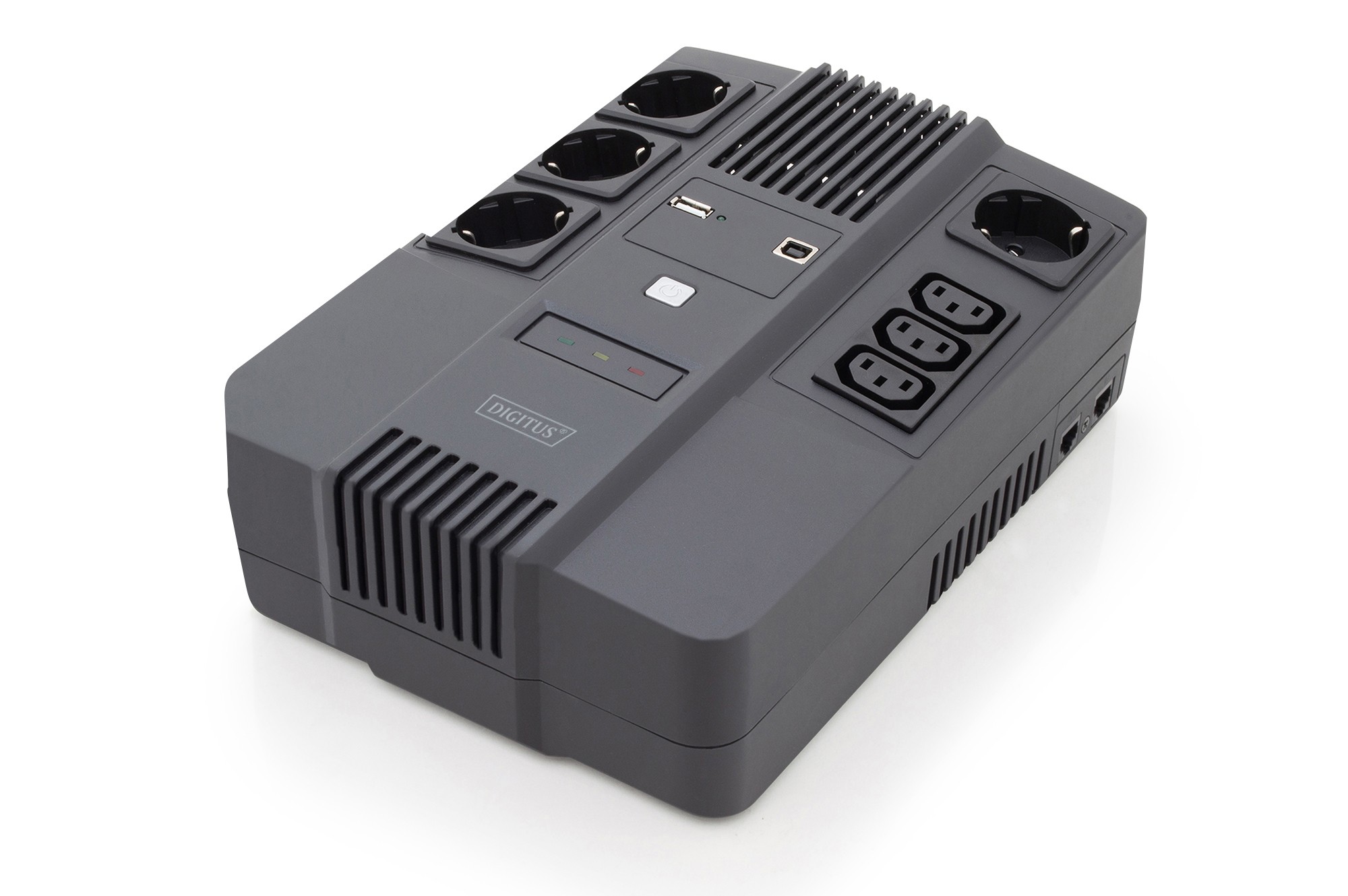 Gruppo Di Continuita 600 Va/360 Watt 4 Prese Schuko 3 Iec C13 Usb Rj45 Digitus