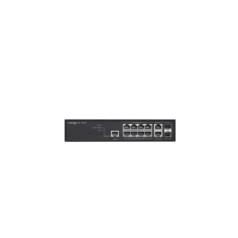 Gs-2412p gestito l2+ gigabit ethernet (10/100/1000) supporto power over ethernet (poe) nero