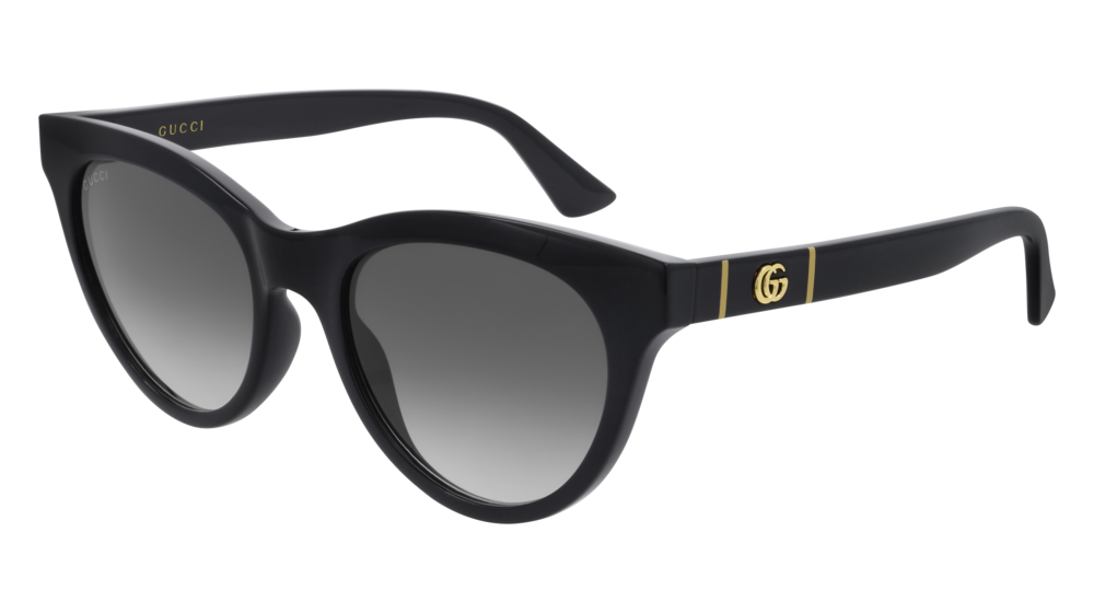 Gucci Donna GG0763S 001 Occhiali da sole Iniettato Nero Grigio Cat Eye Normale Sfumato