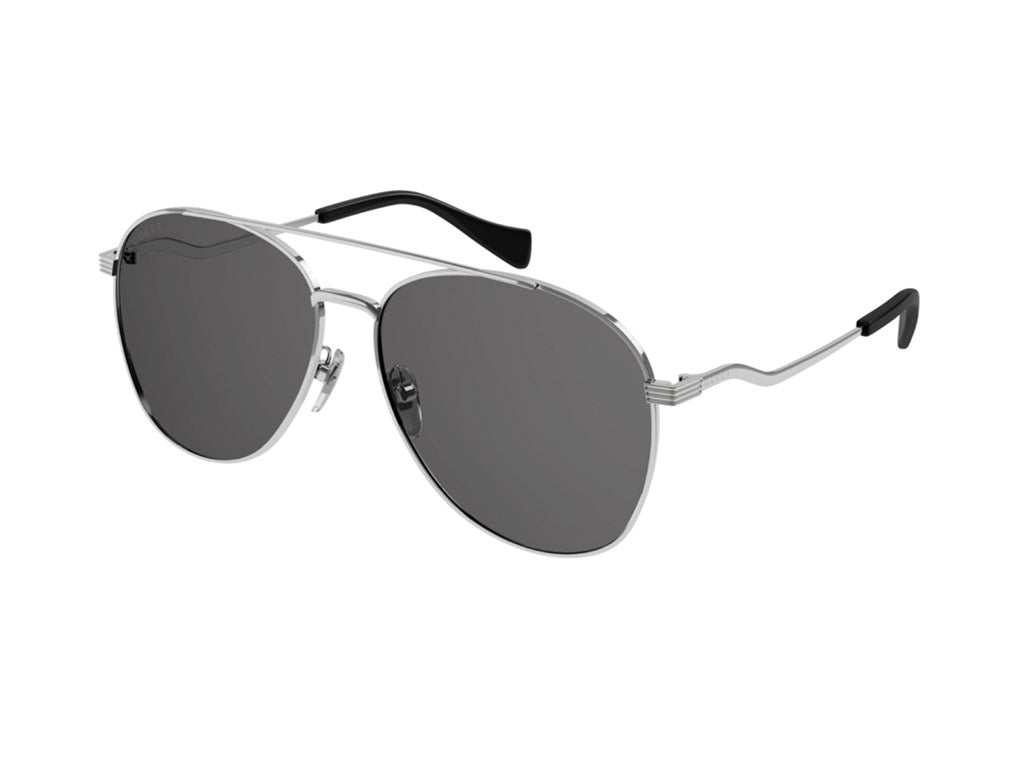 Gucci Donna GG0969S 001 Occhiali da sole Metallo Argento Grigio Pilot Normale