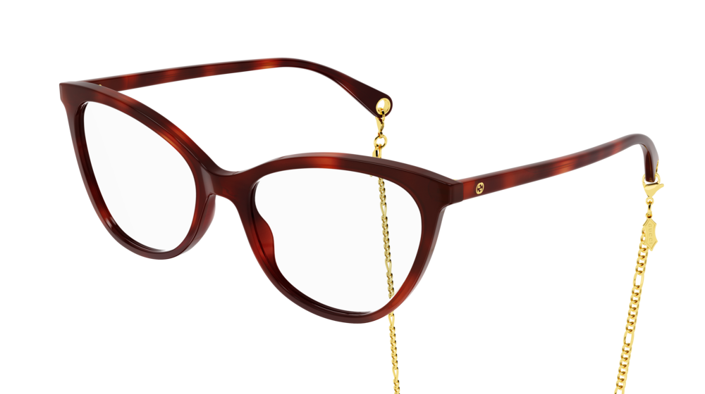 Gucci Donna GG1079O 002 Montature da vista Acetato Havana Cat Eye
