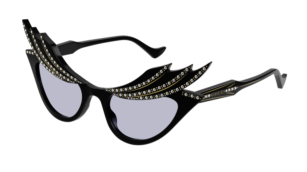 Gucci Donna GG1094S 001 Occhiali da sole Acetato Nero Viola Cat Eye Normale