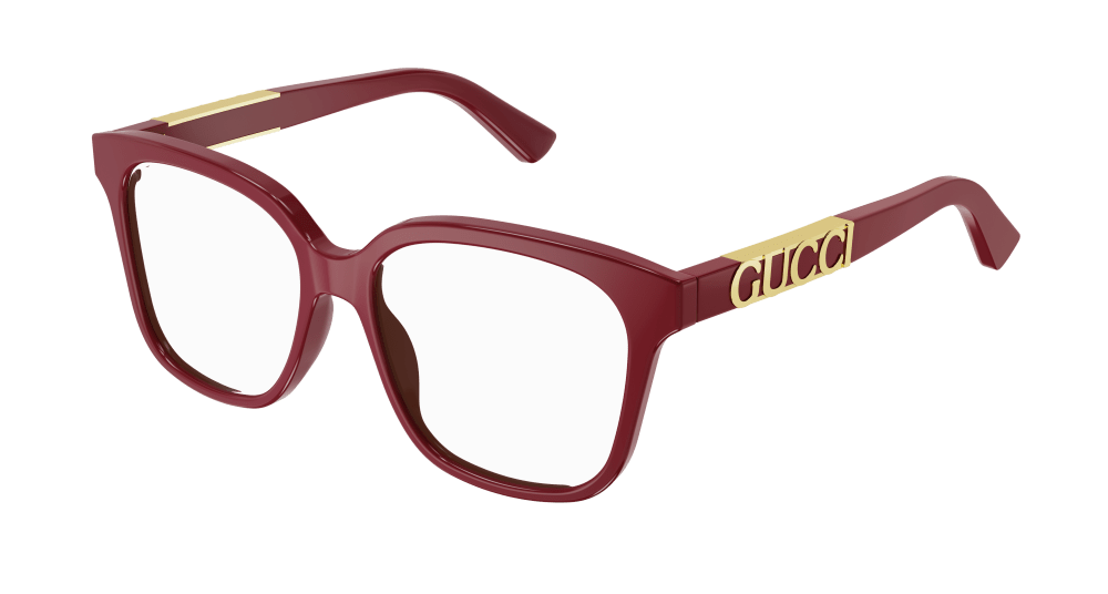 Gucci Donna GG1192O 006 Montature da vista Acetato Rosso Squadrata Gucci Donna GG1192O 006 Montature da vista Acetato Rosso Squadrata