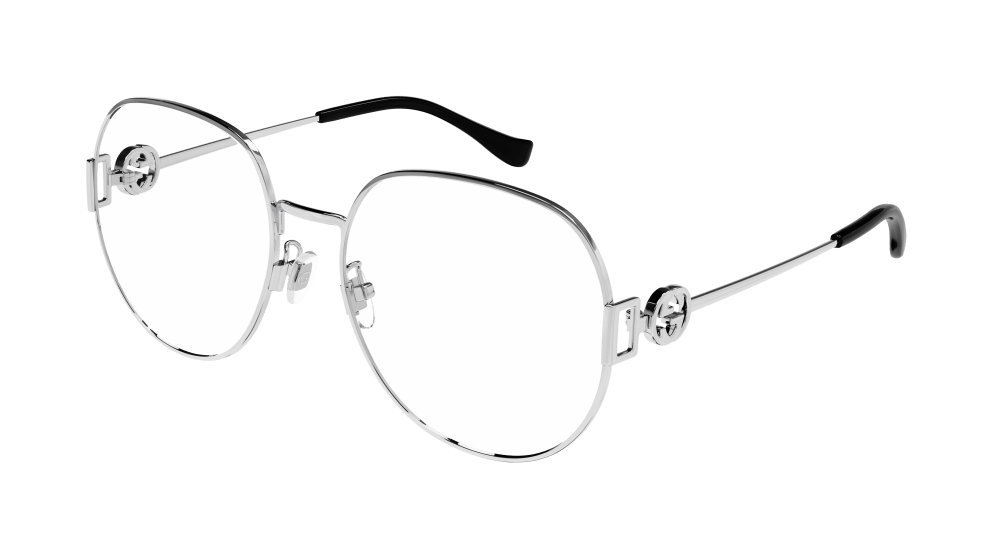 Gucci Donna GG1208O 003 Montature da vista Metallo Argento Oversize
