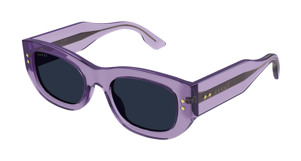 Gucci Donna GG1215S 003 Occhiali da sole Acetato Viola Blu Squadrata Normale Gucci Donna GG1215S 003 Occhiali da sole Acetato Viola Blu Squadrata Normale