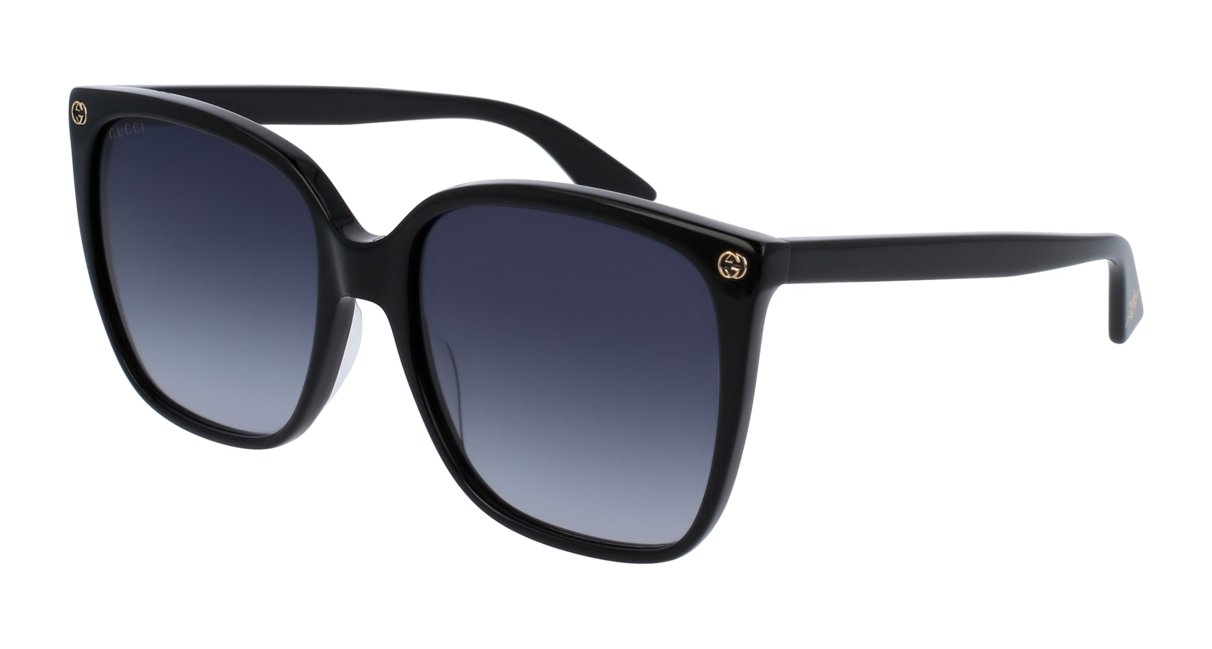 Gucci Donna Gucci GG0022S 001 Occhiali da sole Acetato Nero Grigio Cat Eye Normale