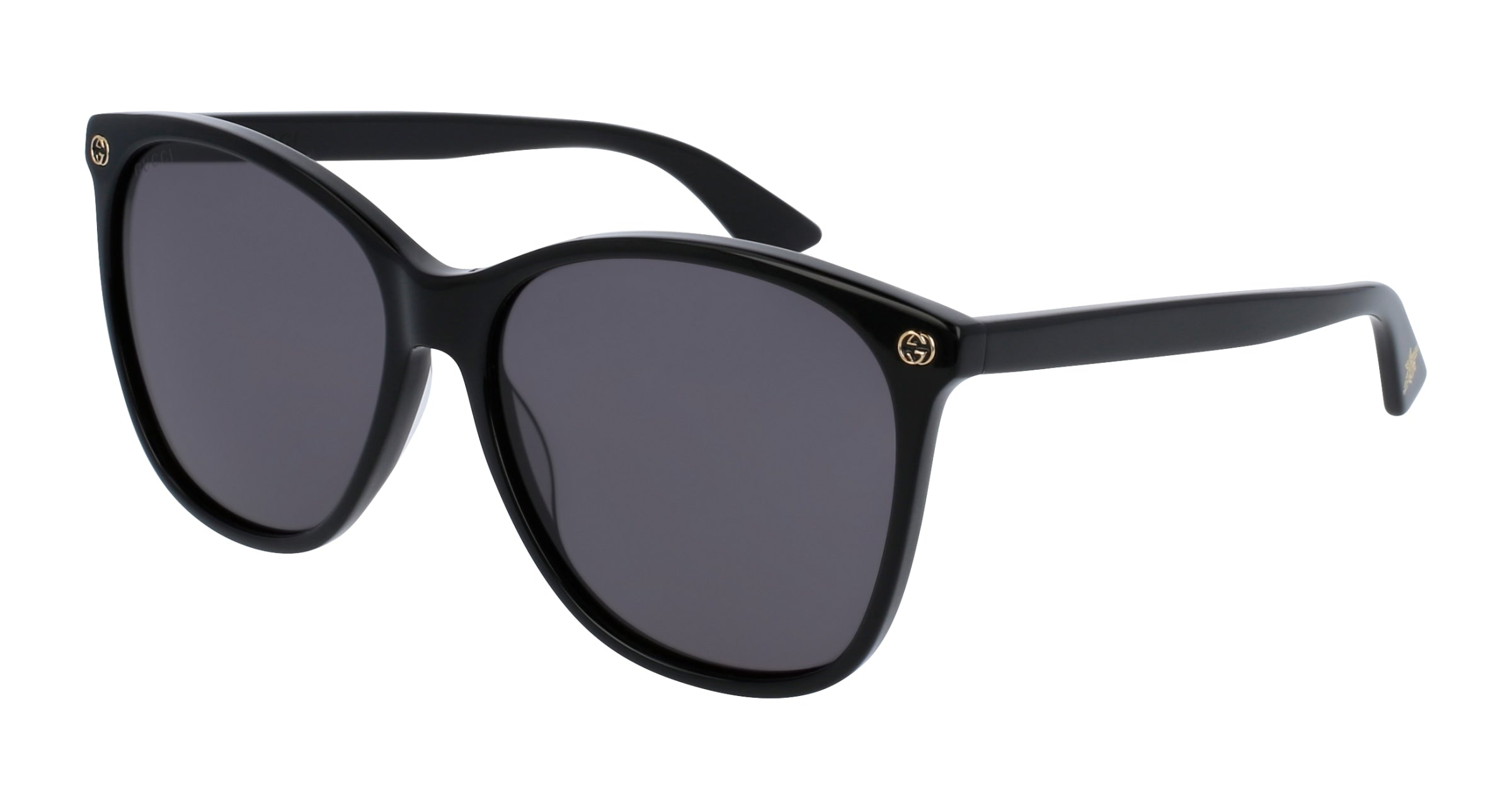 Gucci Donna Gucci GG0024S 001 Occhiali da sole Plastica Nero Grigio Rotonda Normale
