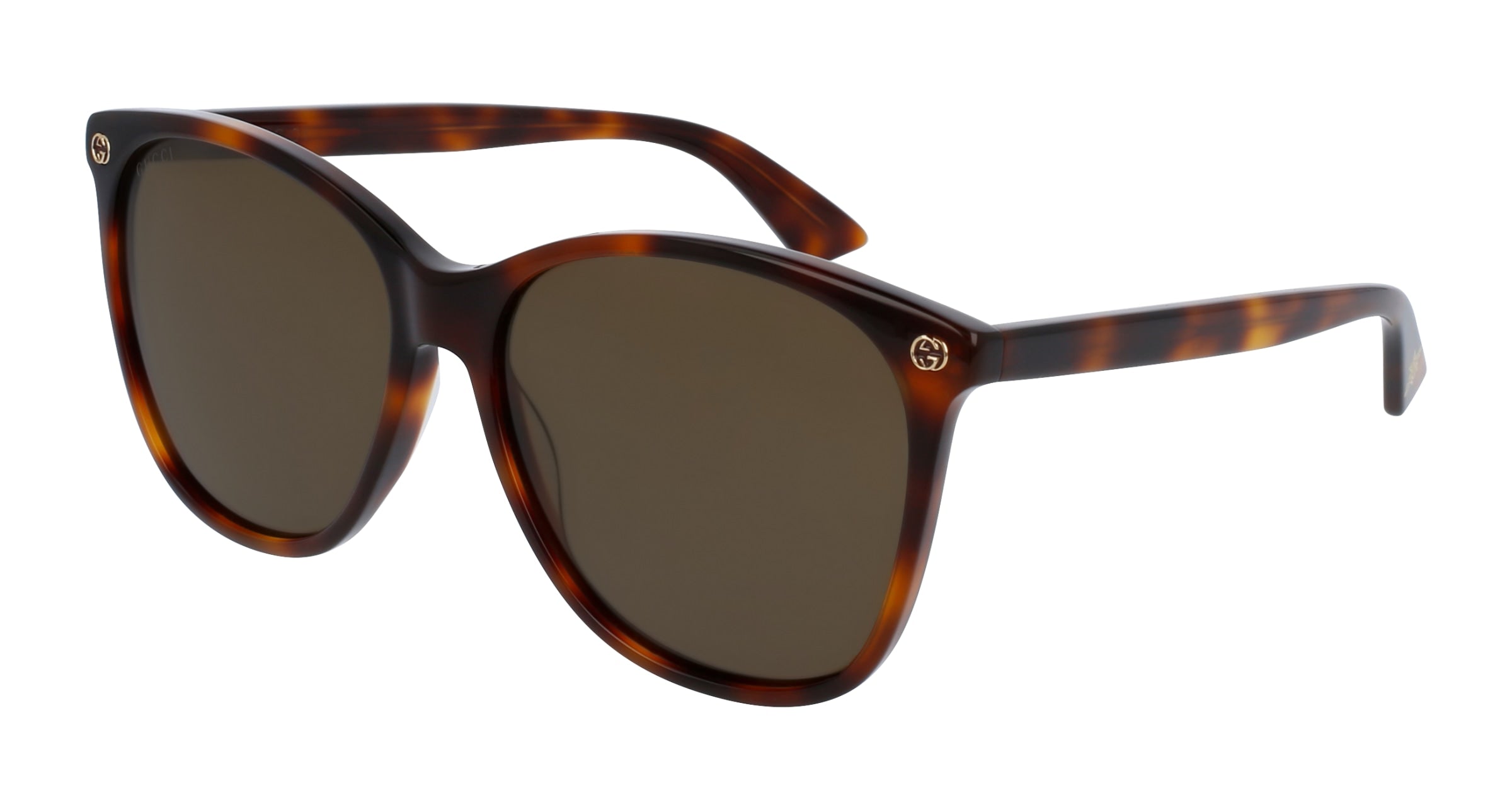 Gucci Donna Gucci GG0024S 002 Occhiali da sole Plastica Havana Marrone Rotonda Normale