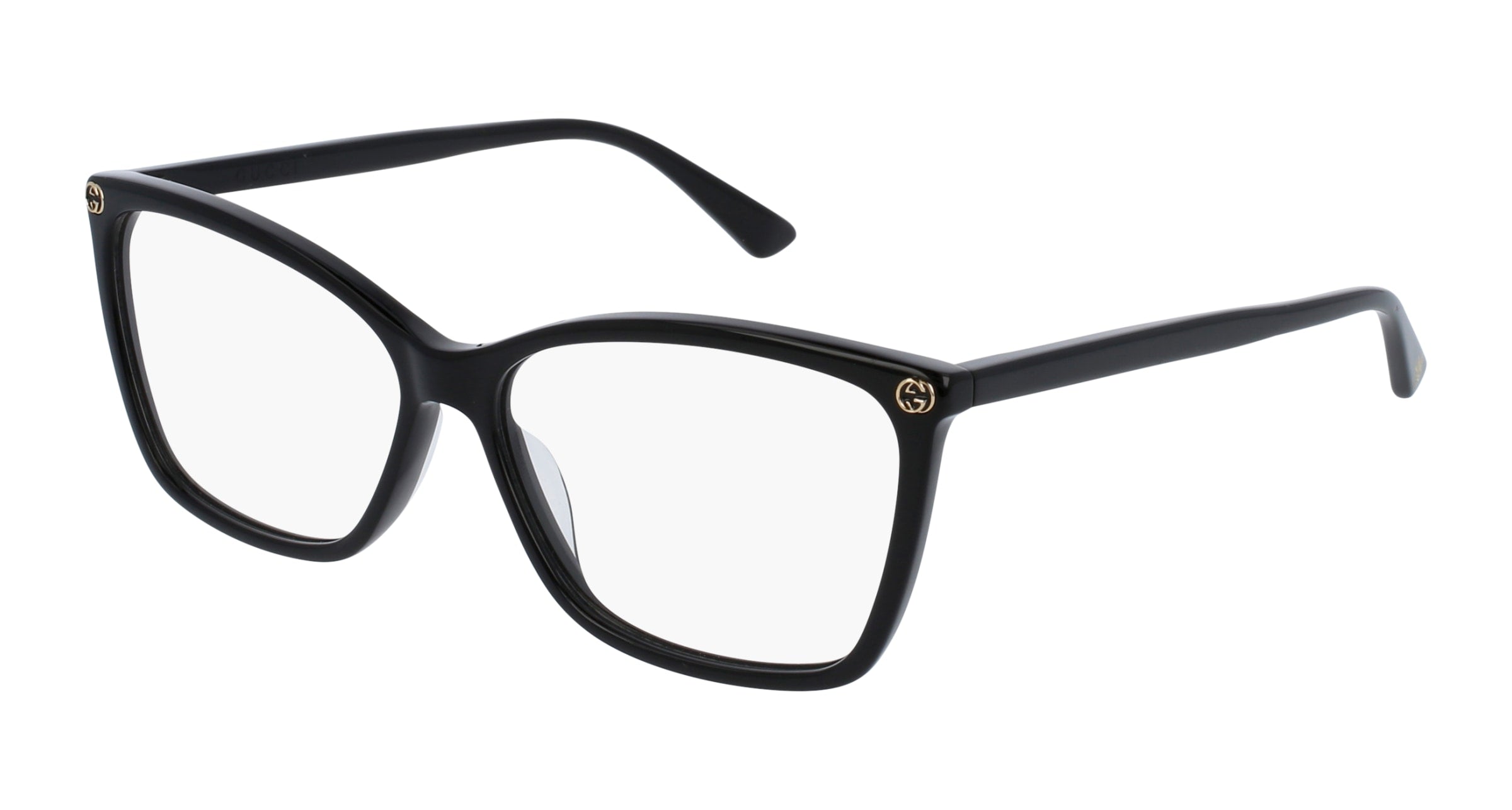 Gucci Donna Gucci GG0025O 001 Montature da vista Plastica Nero Trasparente Cat Eye Gucci Donna Gucci GG0025O 001 Montature da vista Plastica Nero Trasparente Cat Eye