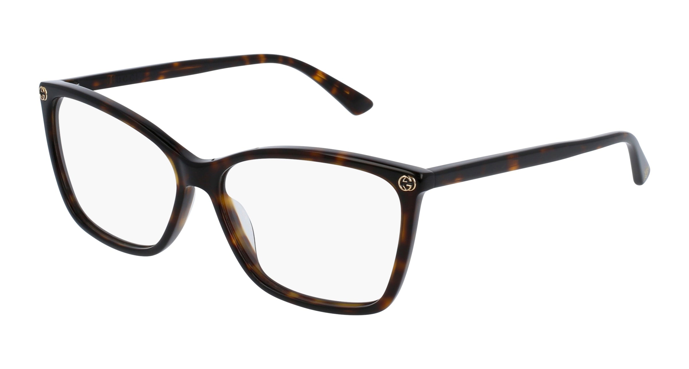 Gucci Donna Gucci GG0025O 002 Montature da vista Plastica Havana Trasparente Cat Eye Gucci Donna Gucci GG0025O 002 Montature da vista Plastica Havana Trasparente Cat Eye
