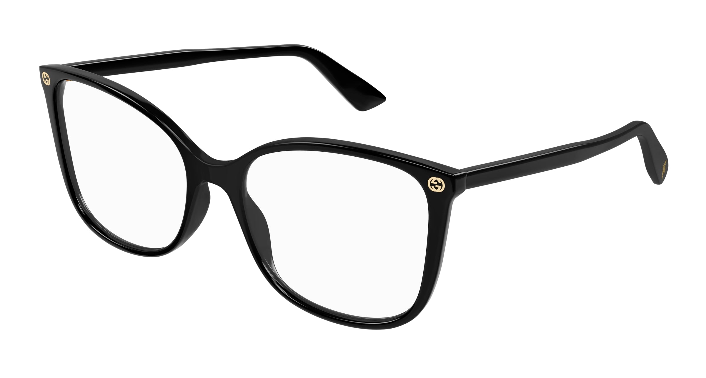 Gucci Donna Gucci GG0026O 001 Montature da vista Acetato Nero Trasparente Cat Eye Gucci Donna Gucci GG0026O 001 Montature da vista Acetato Nero Trasparente Cat Eye