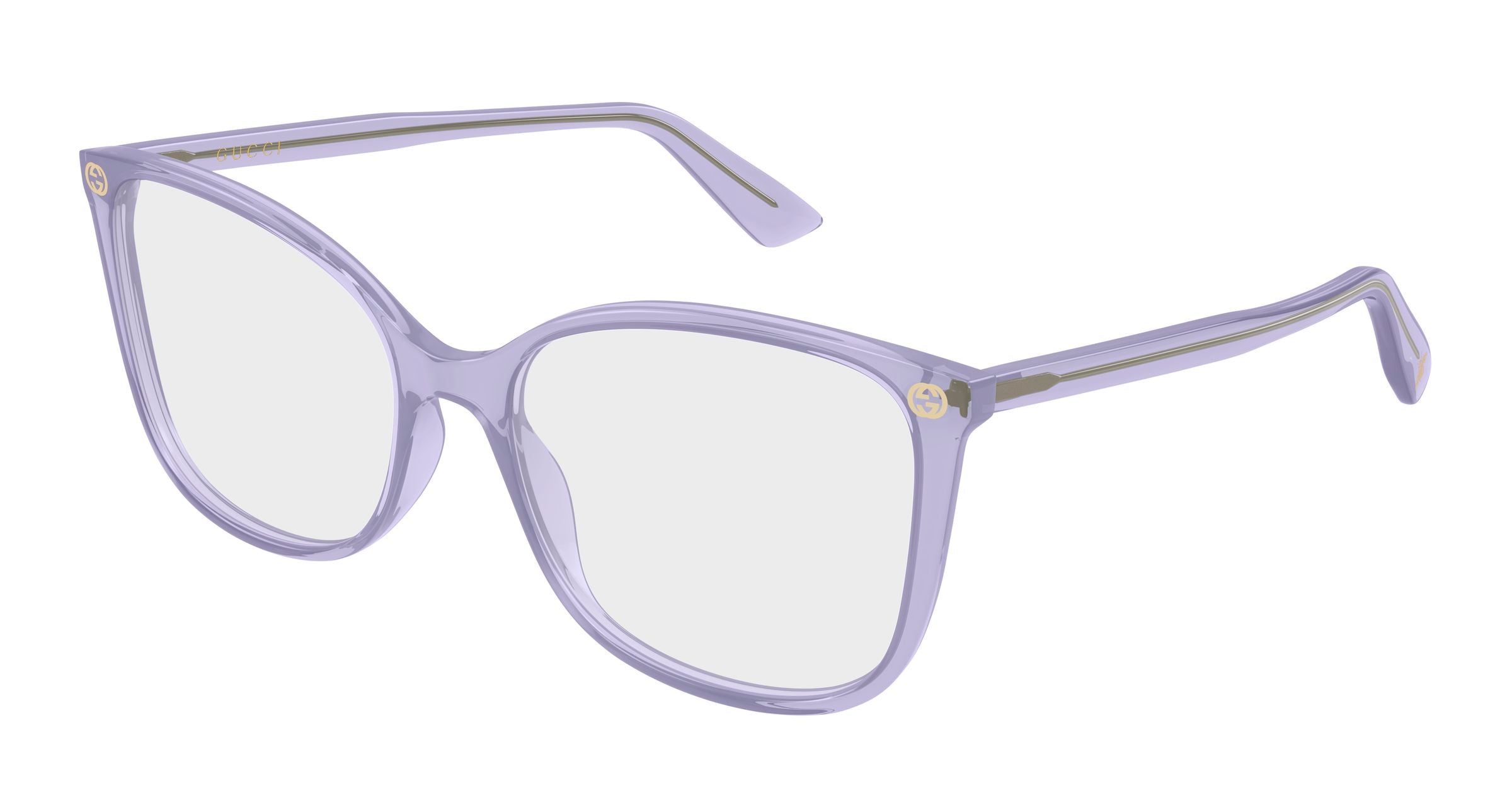 Gucci Donna Gucci GG0026O 027 Montature da vista Acetato Viola Trasparente Cat Eye