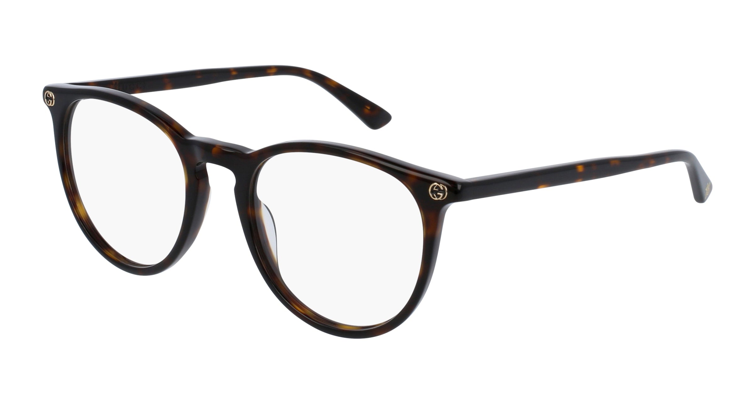 Gucci Donna Gucci GG0027O 002 Montature da vista Plastica Havana Trasparente Rotonda Gucci Donna Gucci GG0027O 002 Montature da vista Plastica Havana Trasparente Rotonda