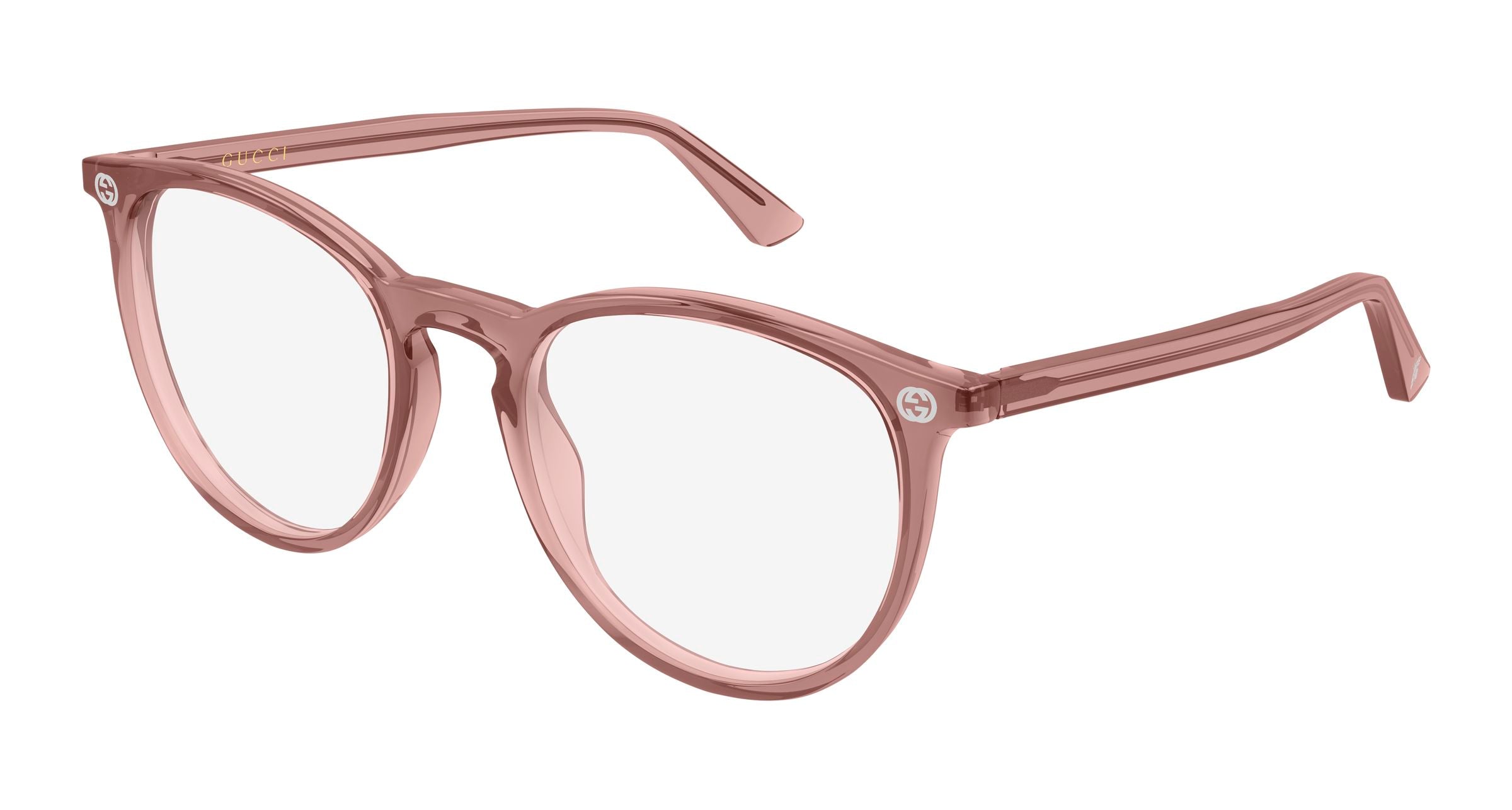 Gucci Donna Gucci GG0027O 022 Montature da vista Acetato Rosa Trasparente Rotonda Gucci Donna Gucci GG0027O 022 Montature da vista Acetato Rosa Trasparente Rotonda