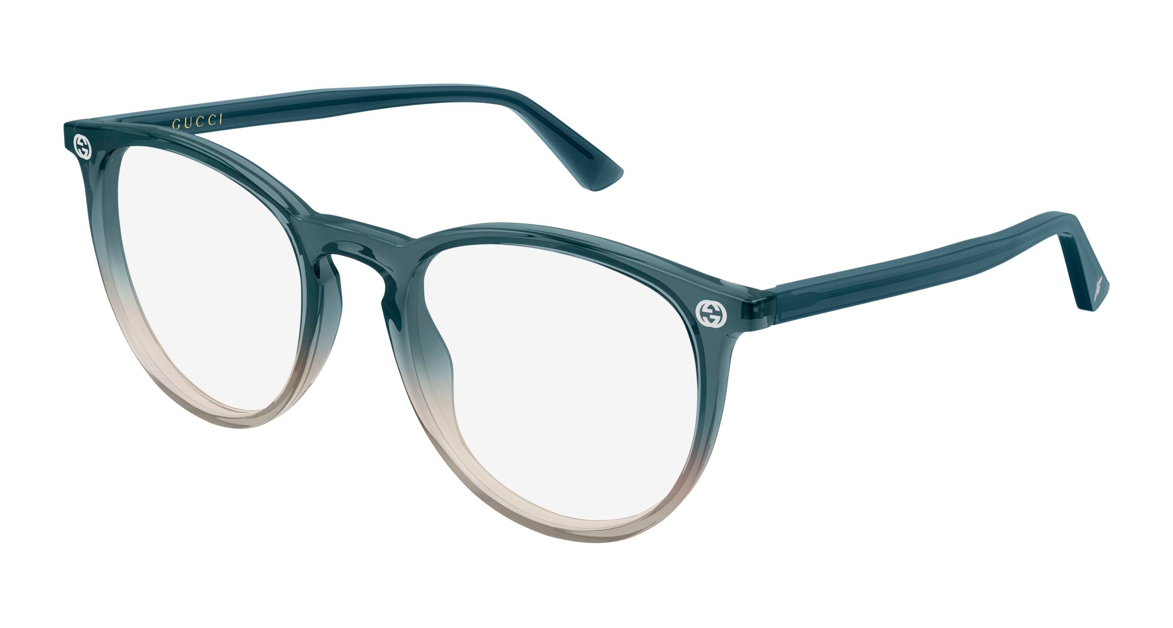 Gucci Donna Gucci GG0027O 023 Montature da vista Acetato Grigio Trasparente Rotonda