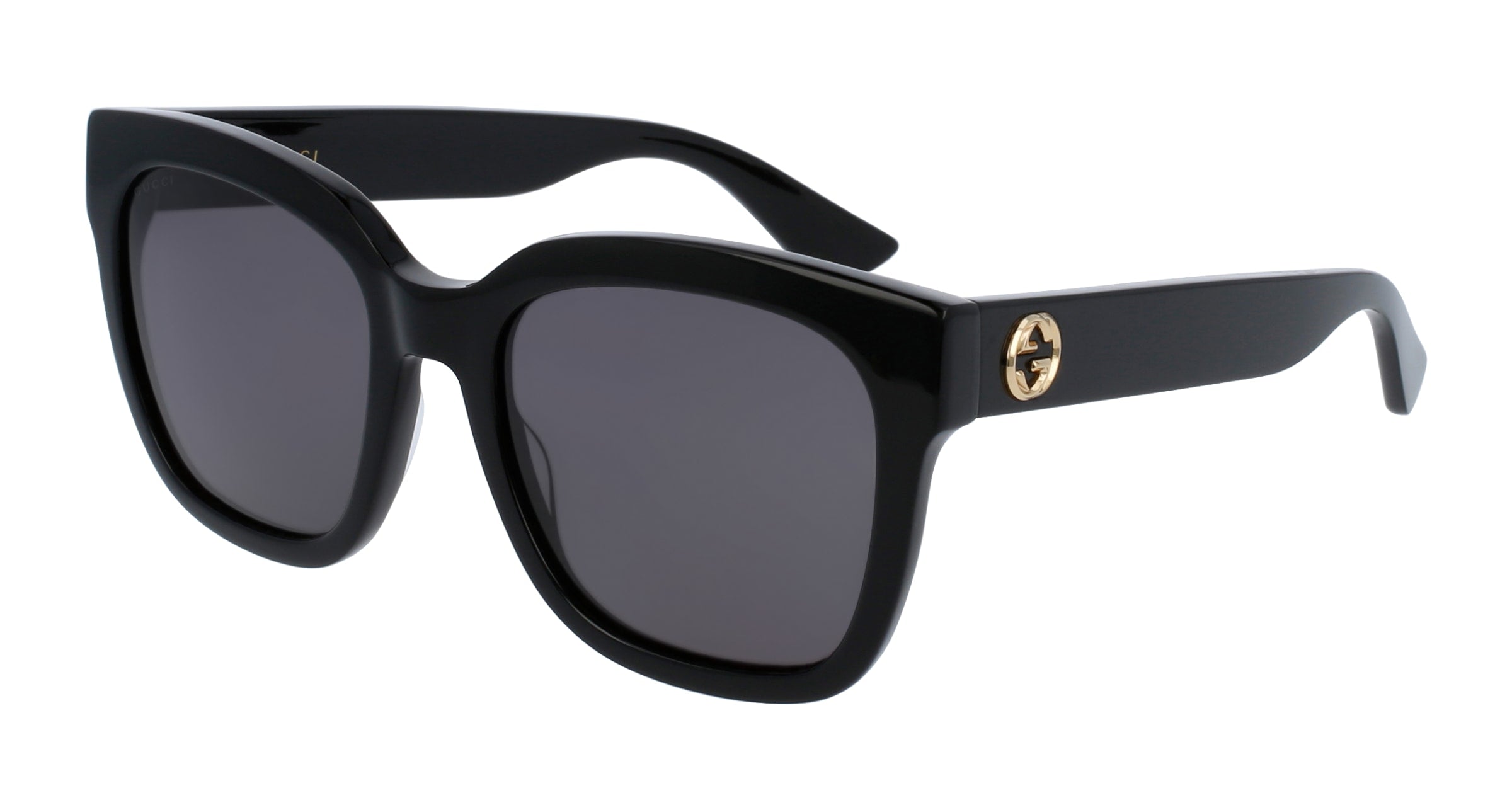 Gucci Donna Gucci GG0034SN 001 Occhiali da sole Acetato Nero Grigio Squadrata
