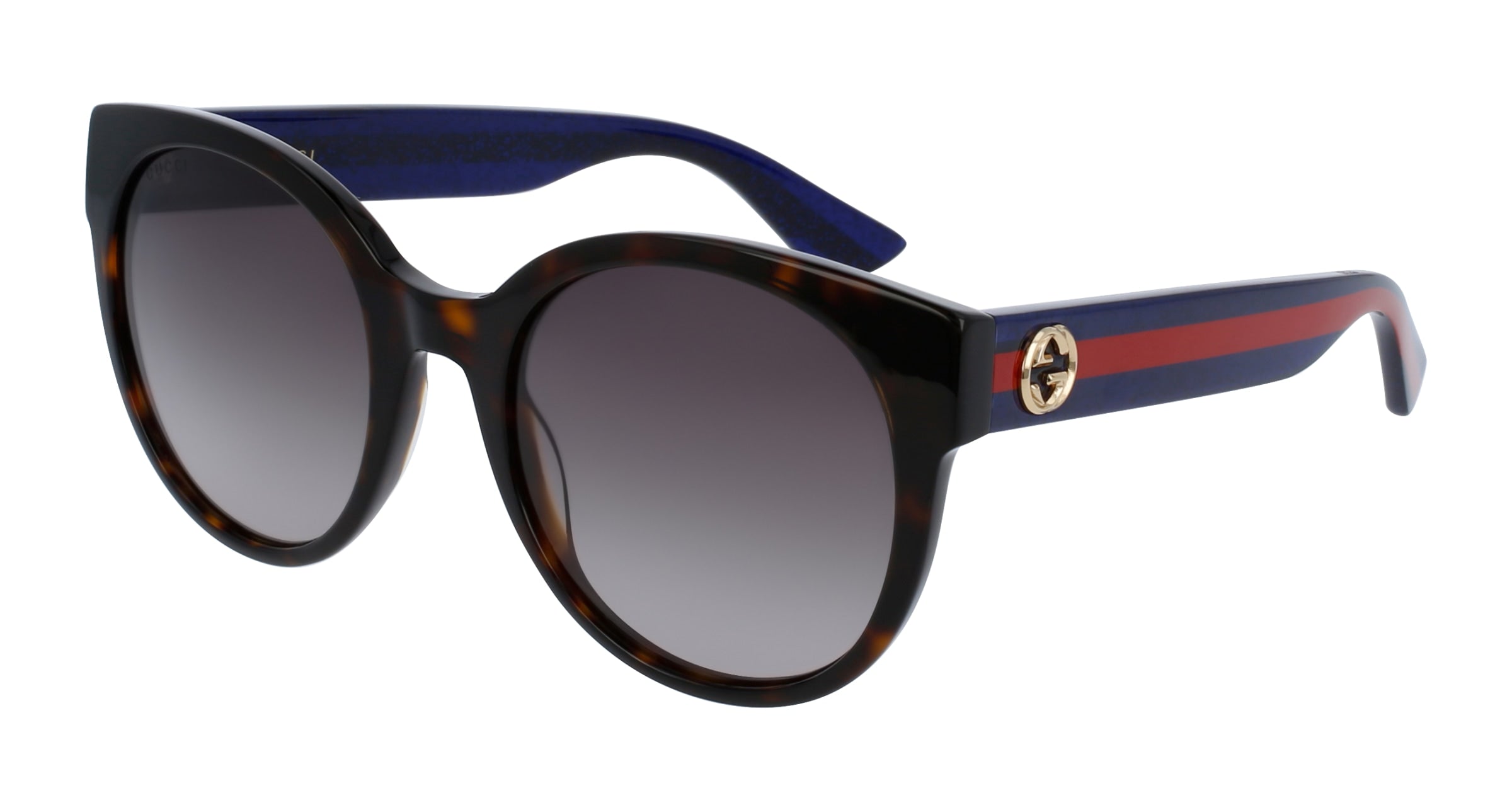 Gucci Donna Gucci GG0035SN 004 Occhiali da sole Acetato Havana Marrone Rotonda Sfumato
