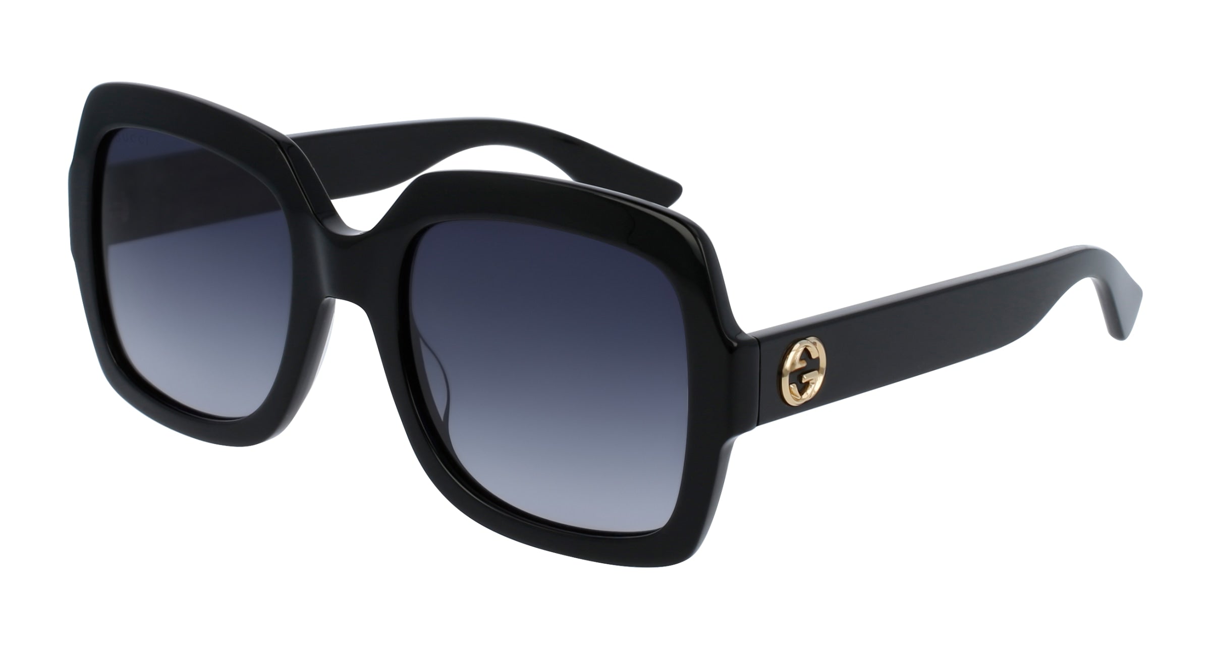 Gucci Donna Gucci GG0036SN 001 Occhiali da sole Acetato Nero Grigio Squadrata Normale Sfumato