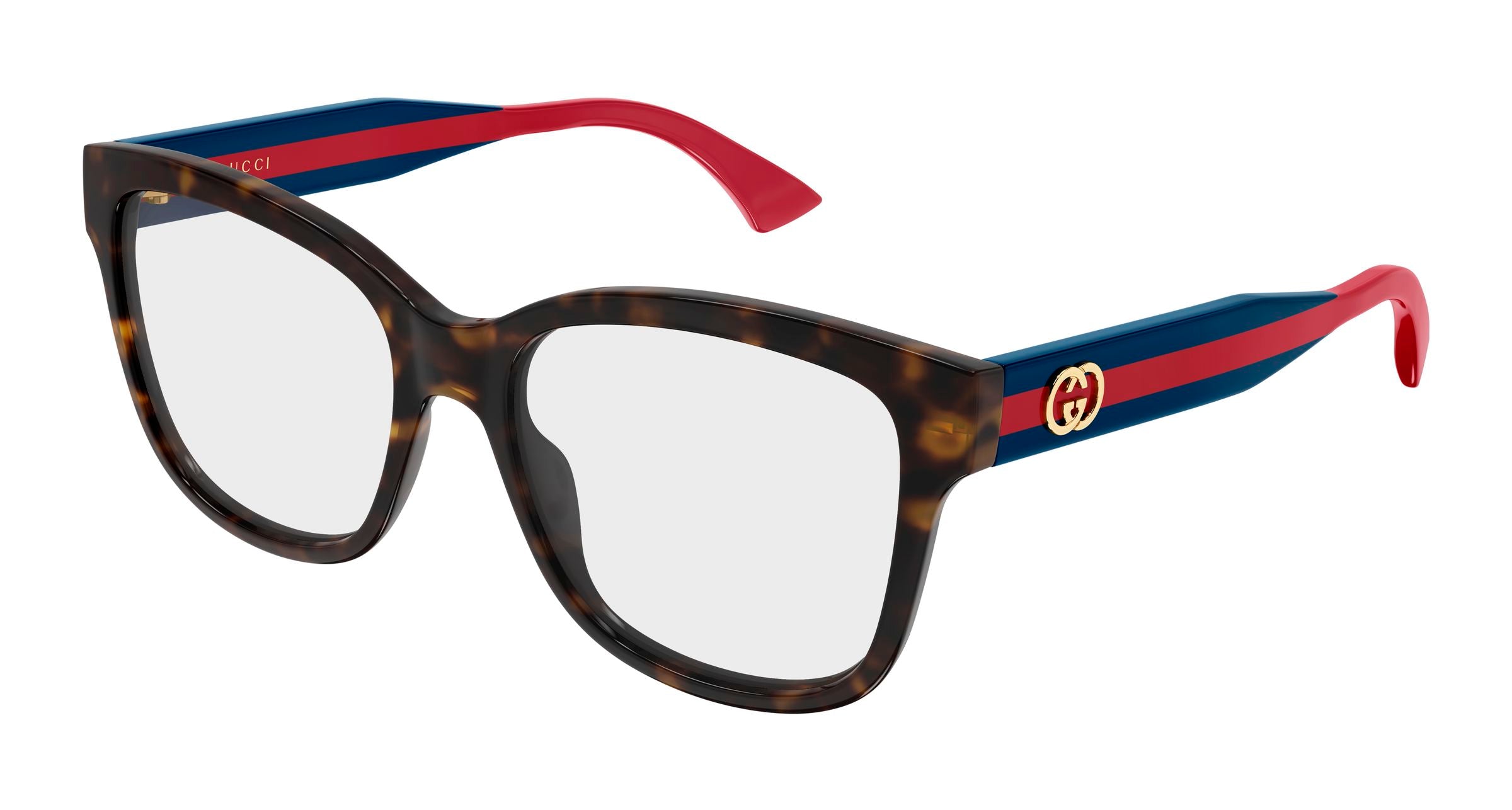Gucci Donna Gucci GG0038ONN 003 Montature da vista Acetato Havana Trasparente Farfalla Gucci Donna Gucci GG0038ONN 003 Montature da vista Acetato Havana Trasparente Farfalla