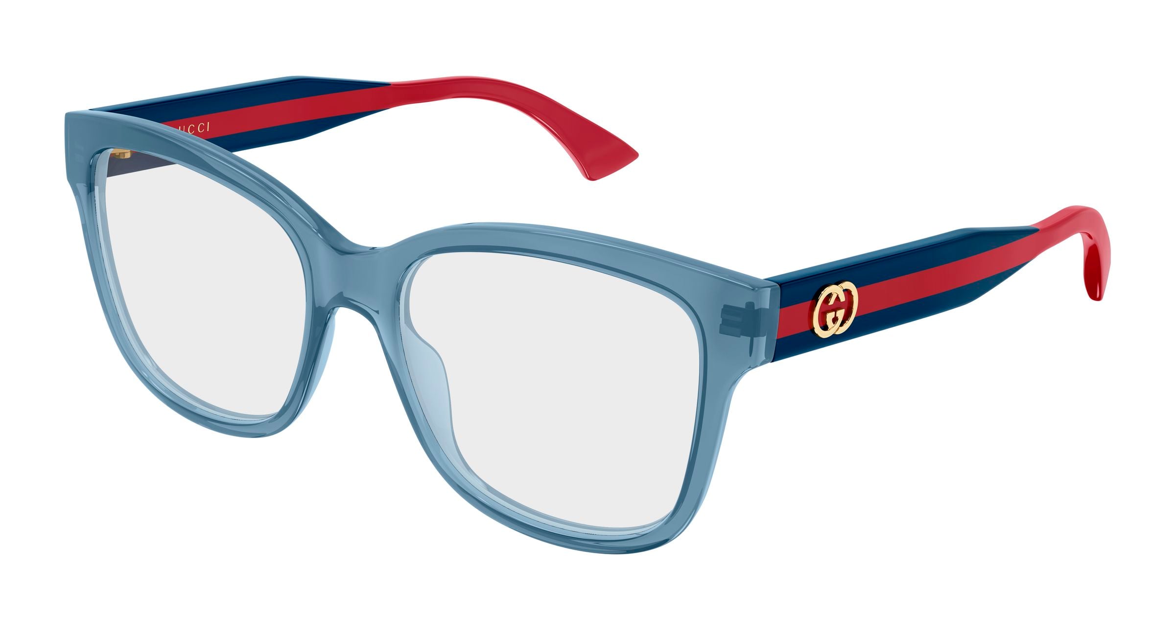 Gucci Donna Gucci GG0038ONN 004 Montature da vista Acetato Blu Trasparente Farfalla Gucci Donna Gucci GG0038ONN 004 Montature da vista Acetato Blu Trasparente Farfalla