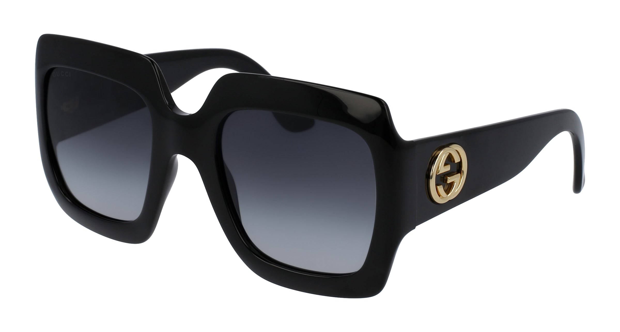 Gucci Donna Gucci GG0053SN 001 Occhiali da sole Acetato Nero Grigio Oversize Sfumato