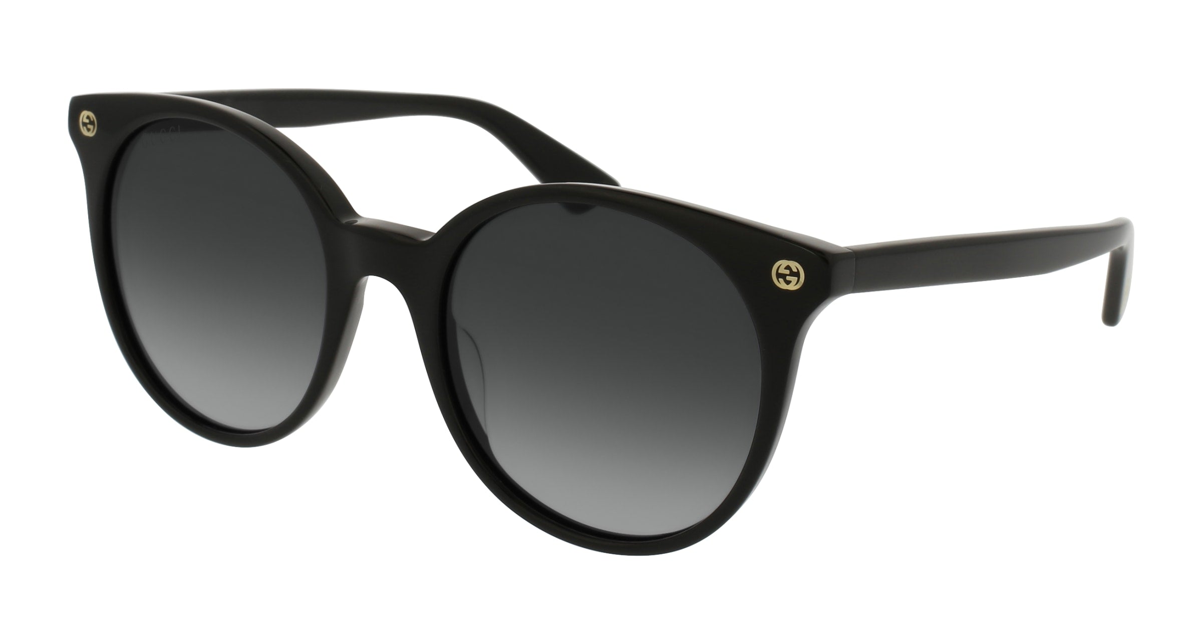 Gucci Donna Gucci GG0091S 001 Occhiali da sole Plastica Nero Grigio Rotonda