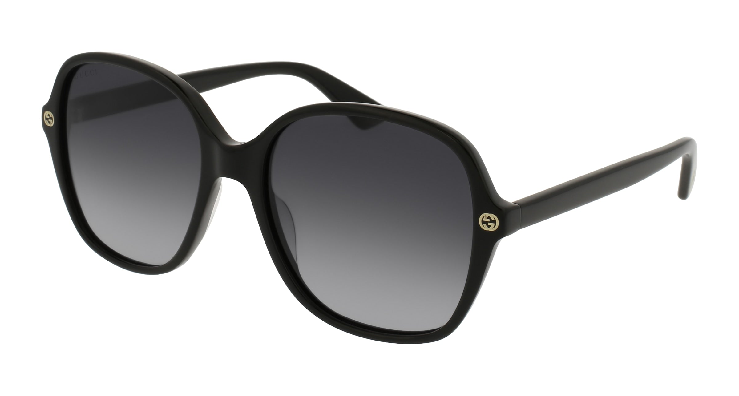 Gucci Donna Gucci GG0092S 001 Occhiali da sole Plastica Nero Grigio Squadrata