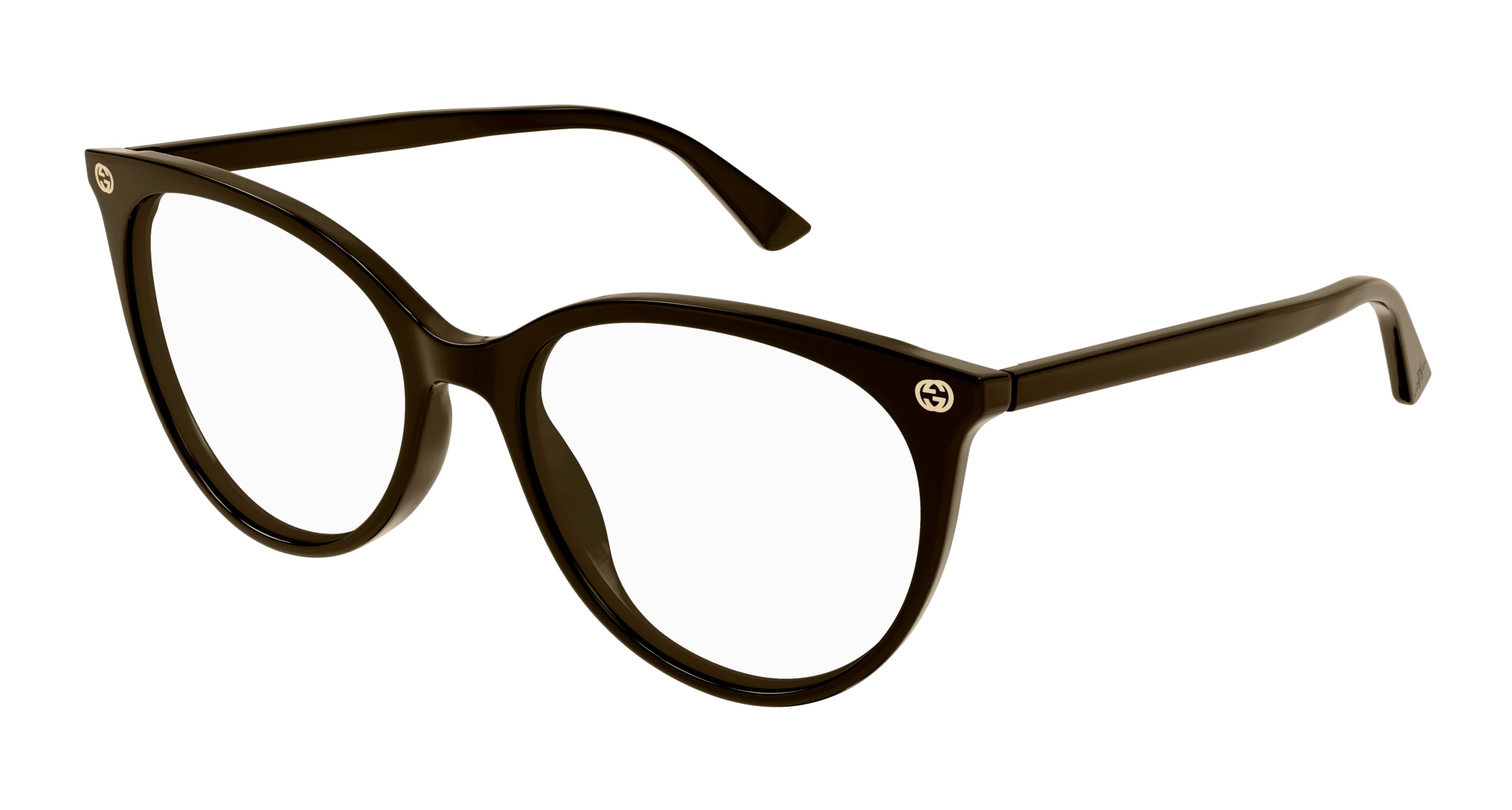 Gucci Donna Gucci GG0093O 007 Montature da vista Acetato Marrone Trasparente Rotonda