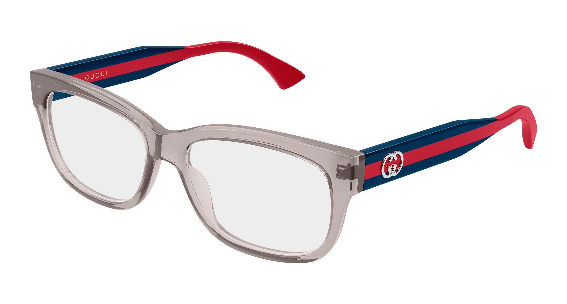 Gucci Donna Gucci GG0278ON 004 Montature da vista Acetato Grigio Trasparente Cat Eye Gucci Donna Gucci GG0278ON 004 Montature da vista Acetato Grigio Trasparente Cat Eye