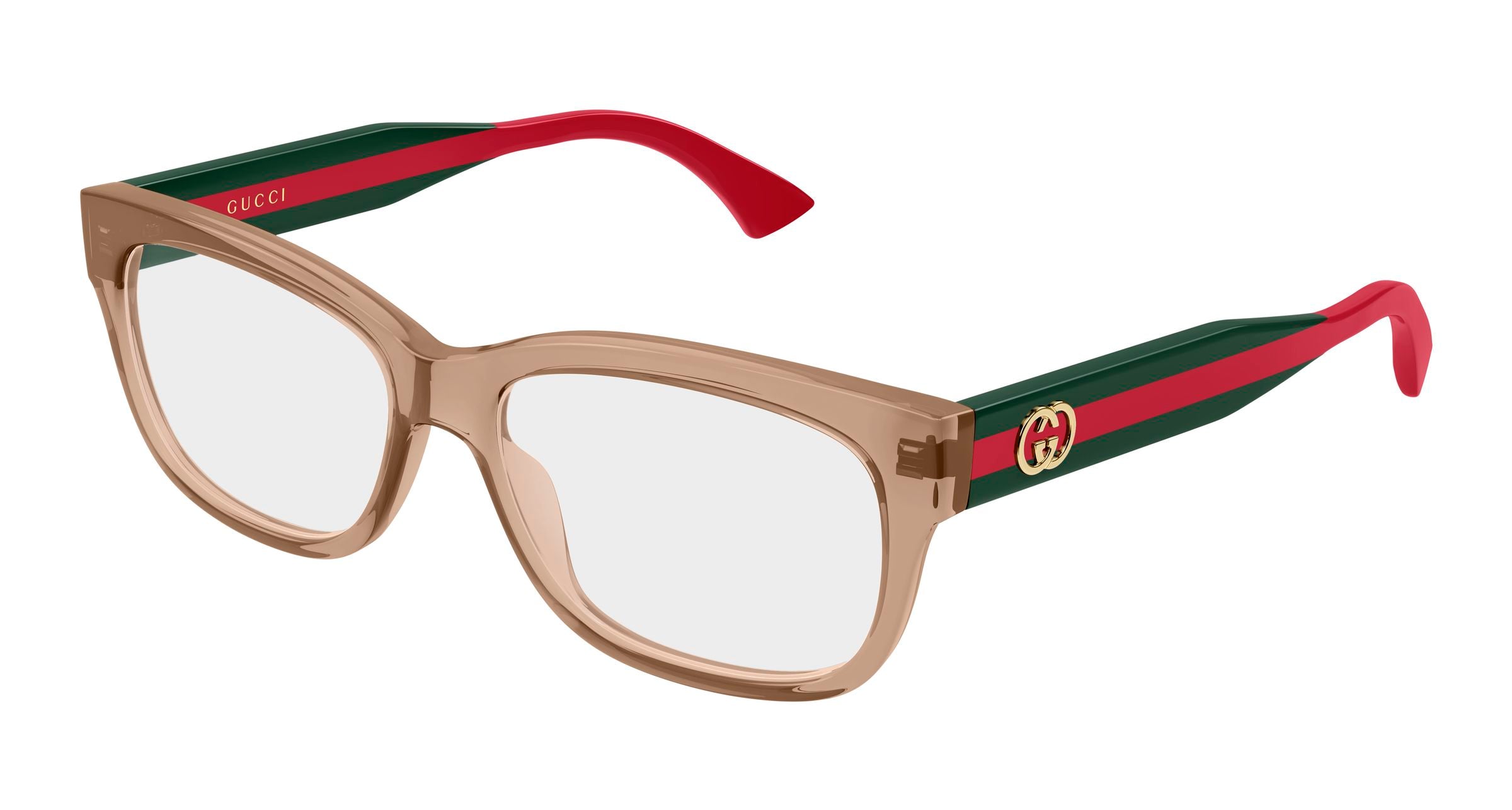 Gucci Donna Gucci GG0278ON 015 Montature da vista Acetato Marrone Trasparente Cat Eye