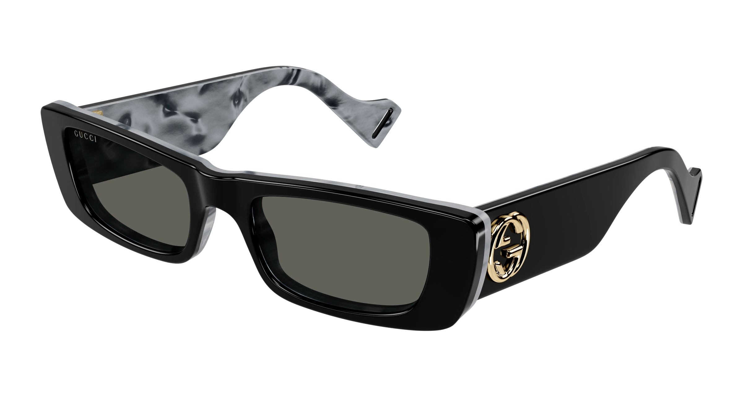 Gucci Donna Gucci GG0516S 001 Occhiali da sole Acetato Nero Grigio Squadrata Normale