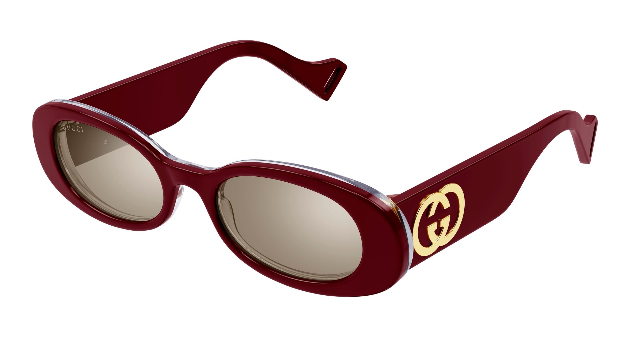 Gucci Donna Gucci GG0517S 009 Occhiali da sole Acetato Bordeaux Marrone Rotonda