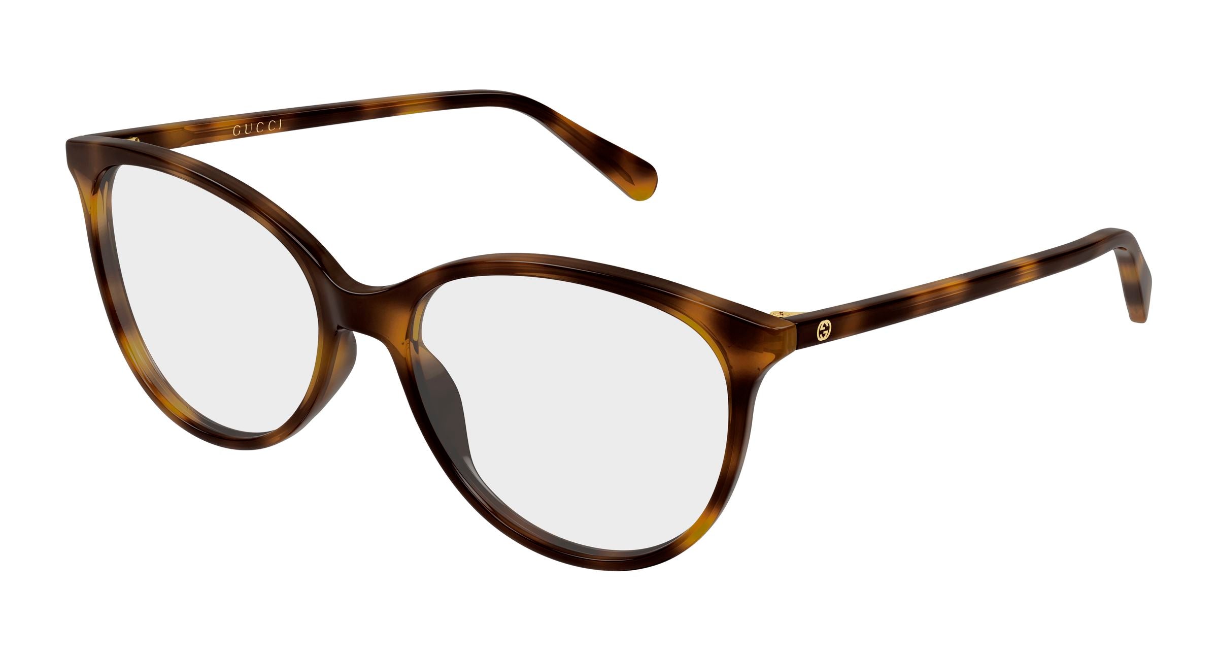 Gucci Donna Gucci GG0550O 002 Montature da vista Acetato Havana Trasparente Cat Eye Gucci Donna Gucci GG0550O 002 Montature da vista Acetato Havana Trasparente Cat Eye
