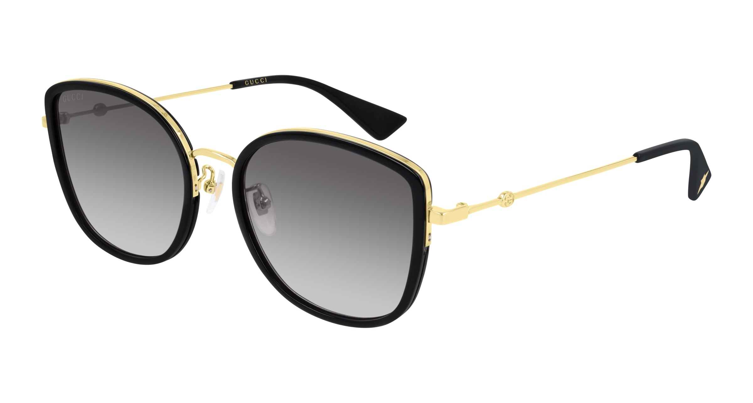 Gucci Donna Gucci GG0606SK 001 Occhiali da sole Metallo Nero Grigio Squadrata Normale Sfumato Gucci Donna Gucci GG0606SK 001 Occhiali da sole Metallo Nero Grigio Squadrata Normale Sfumato