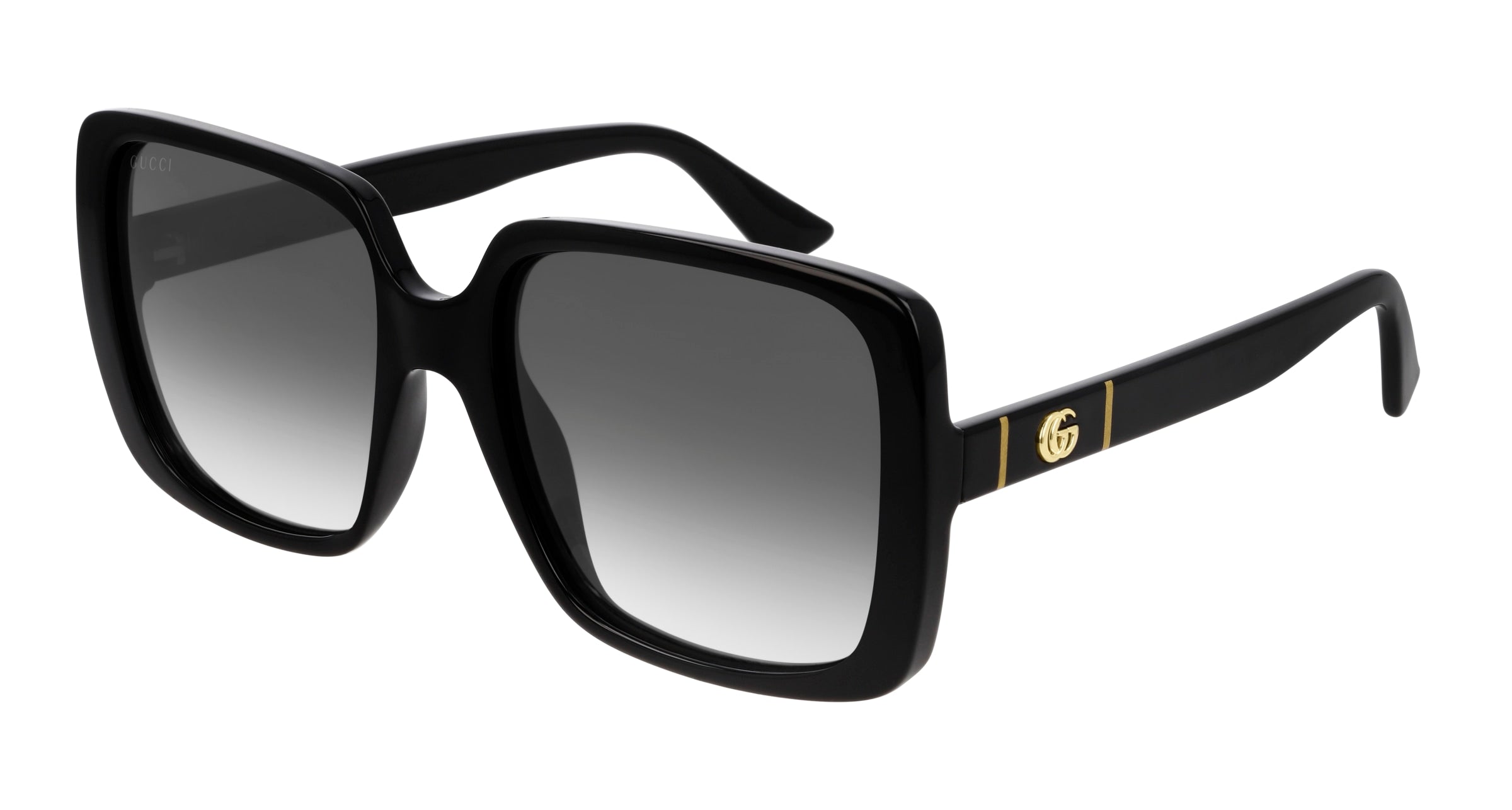 Gucci Donna Gucci GG0632S 001 Occhiali da sole Iniettato Nero Grigio Squadrata Normale Sfumato