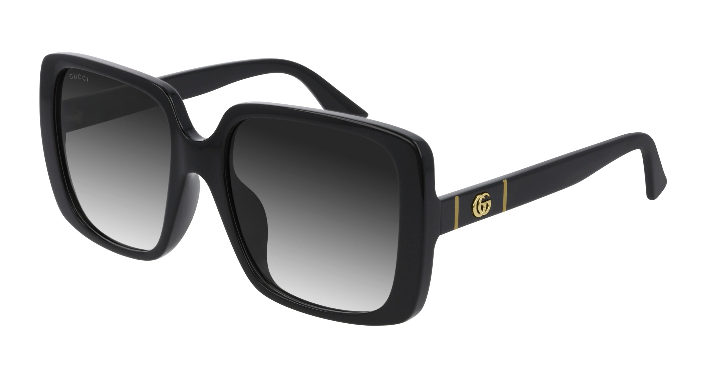 Gucci Donna Gucci GG0632SA 001 Occhiali da sole Iniettato Nero Grigio Squadrata Normale Sfumato
