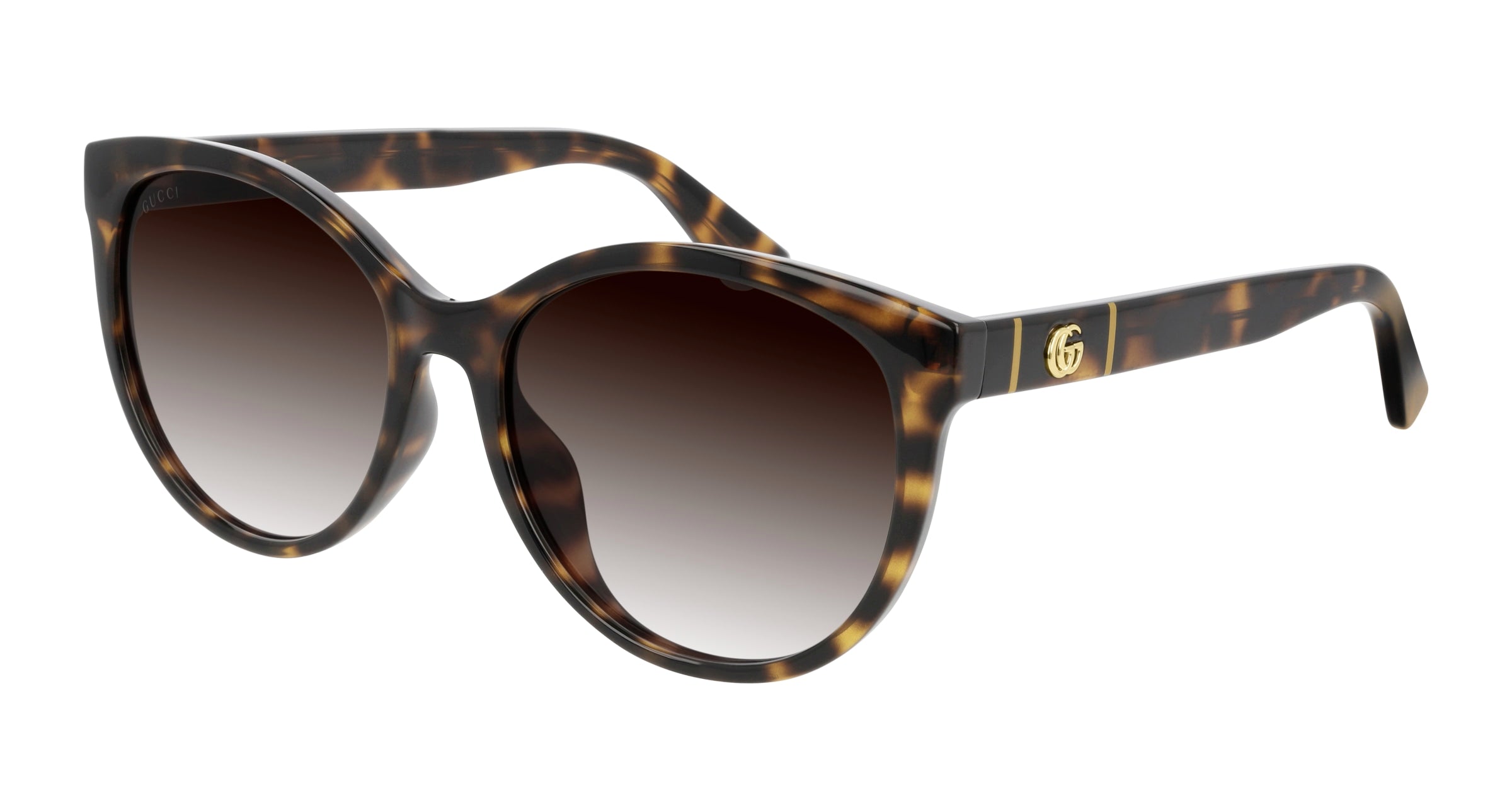 Gucci Donna Gucci GG0636SK 002 Occhiali da sole Iniettato Havana Marrone Rotonda Normale Sfumato