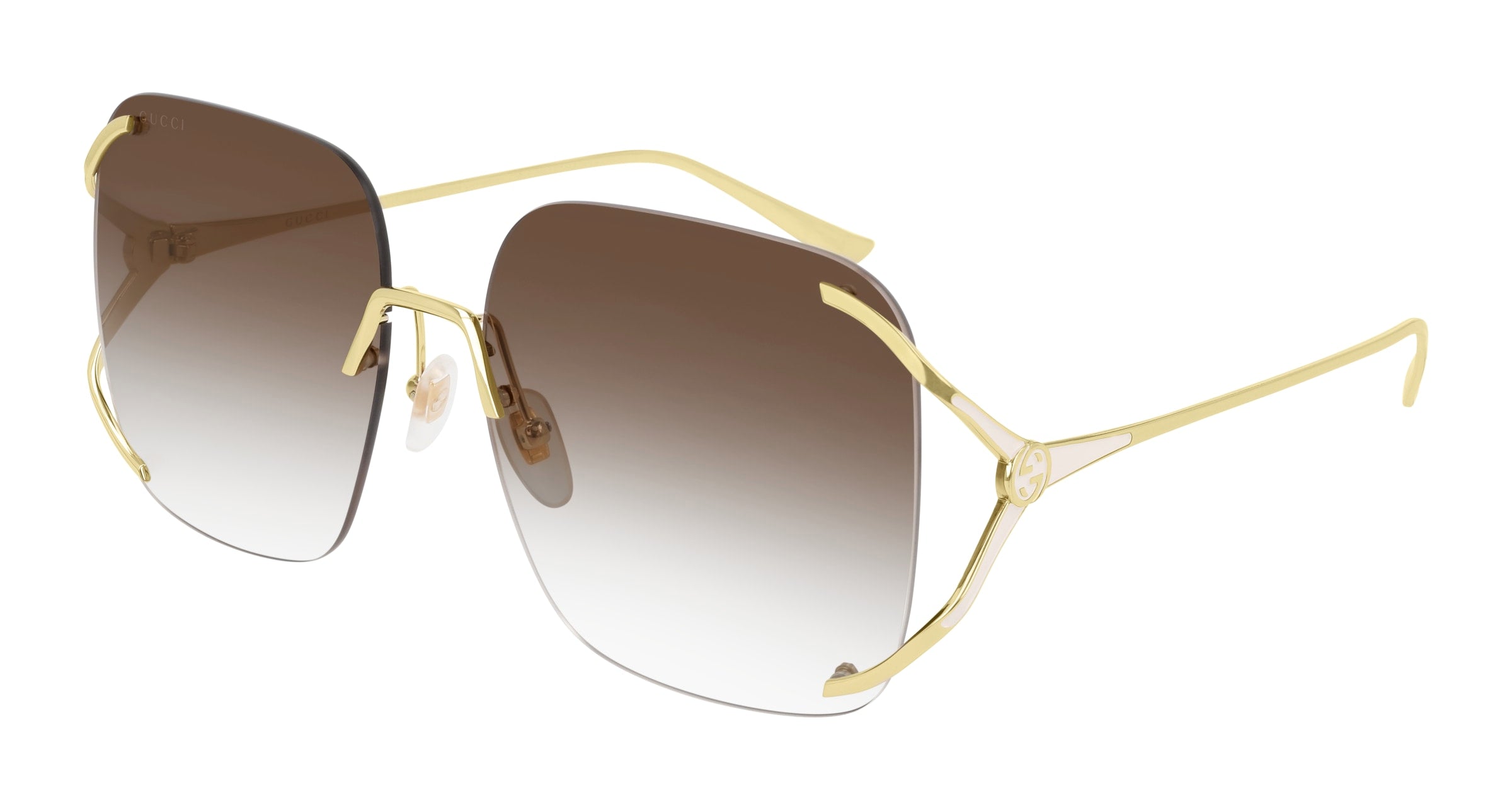 Gucci Donna Gucci GG0646S 002 Occhiali da sole Metallo Oro Marrone Squadrata Normale Sfumato Gucci Donna Gucci GG0646S 002 Occhiali da sole Metallo Oro Marrone Squadrata Normale Sfumato