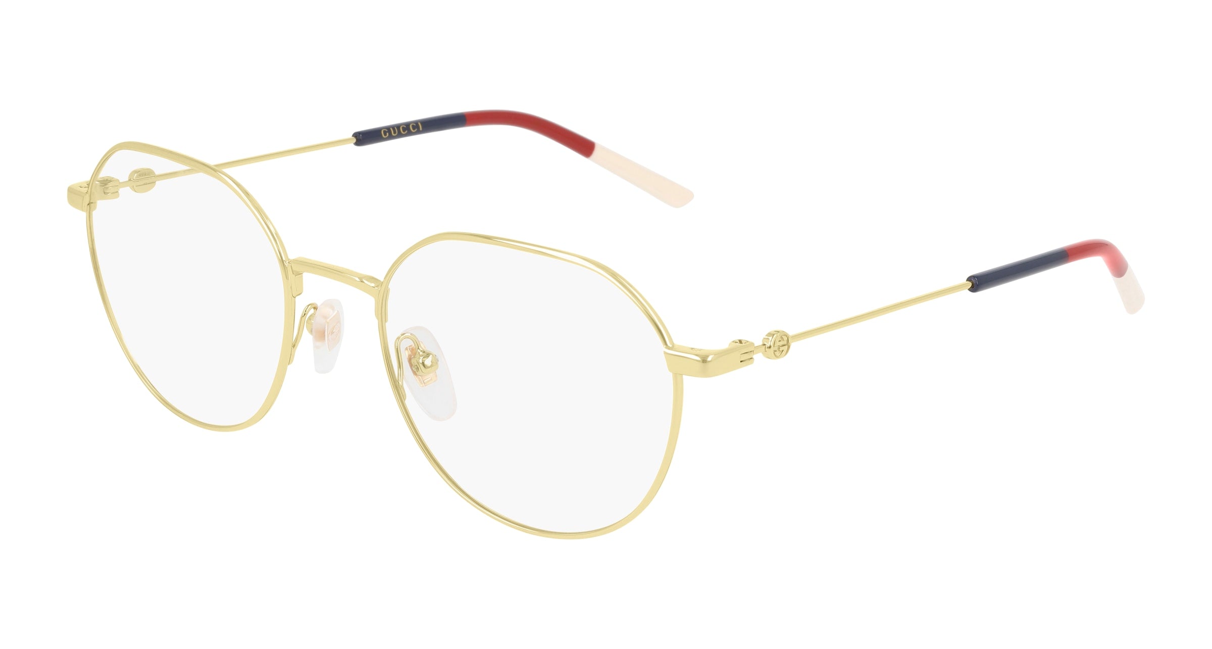 Gucci Donna Gucci GG0684O 003 Montature da vista Metallo Oro Trasparente Rotonda