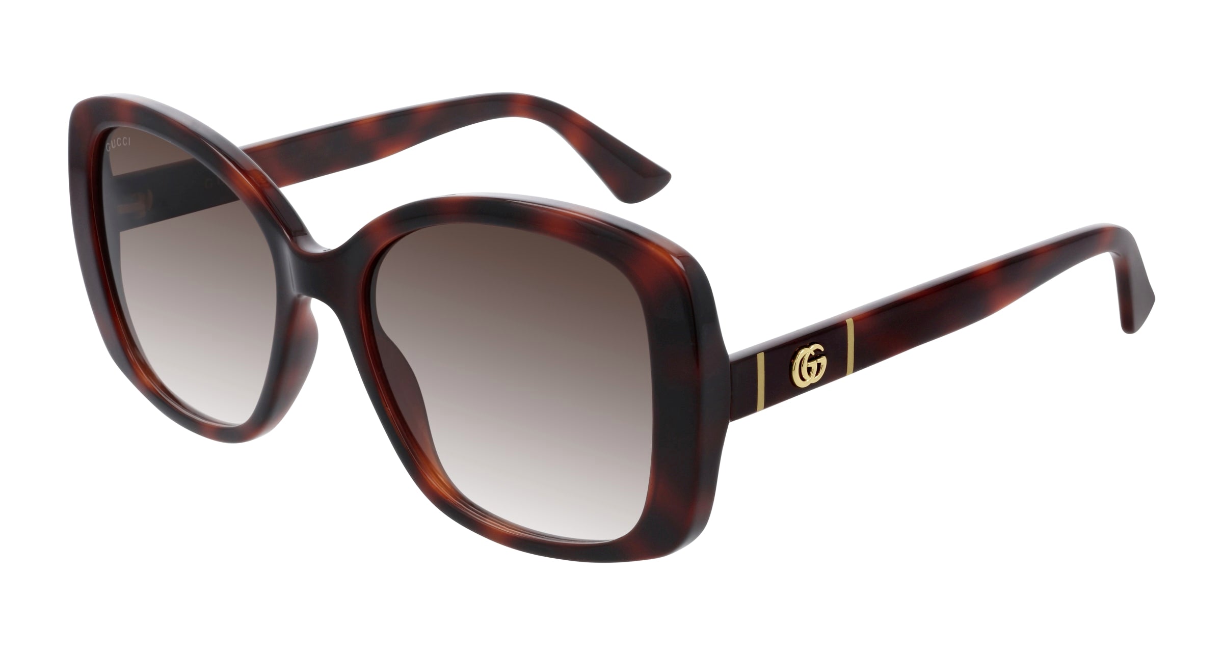 Gucci Donna Gucci GG0762S 002 Occhiali da sole Iniettato Havana Marrone Squadrata Normale Sfumato