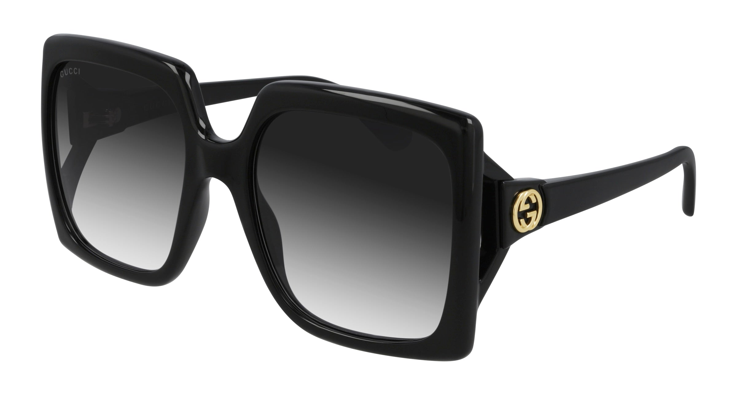 Gucci Donna Gucci GG0876S 001 Occhiali da sole Iniettato Nero Grigio Squadrata Normale Sfumato