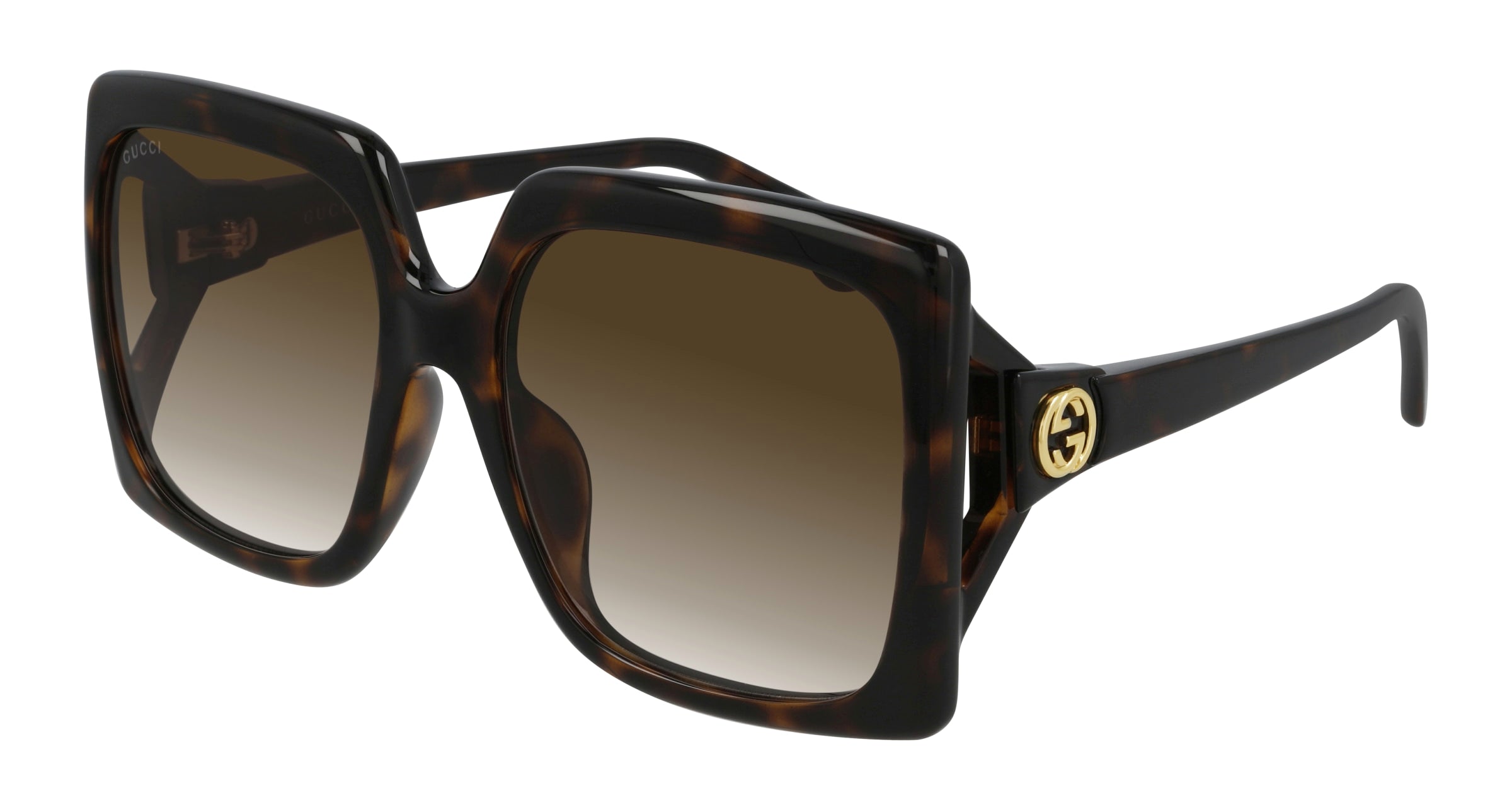 Gucci Donna Gucci GG0876SA 002 Occhiali da sole Acetato Havana Marrone Squadrata Normale Sfumato Gucci Donna Gucci GG0876SA 002 Occhiali da sole Acetato Havana Marrone Squadrata Normale Sfumato