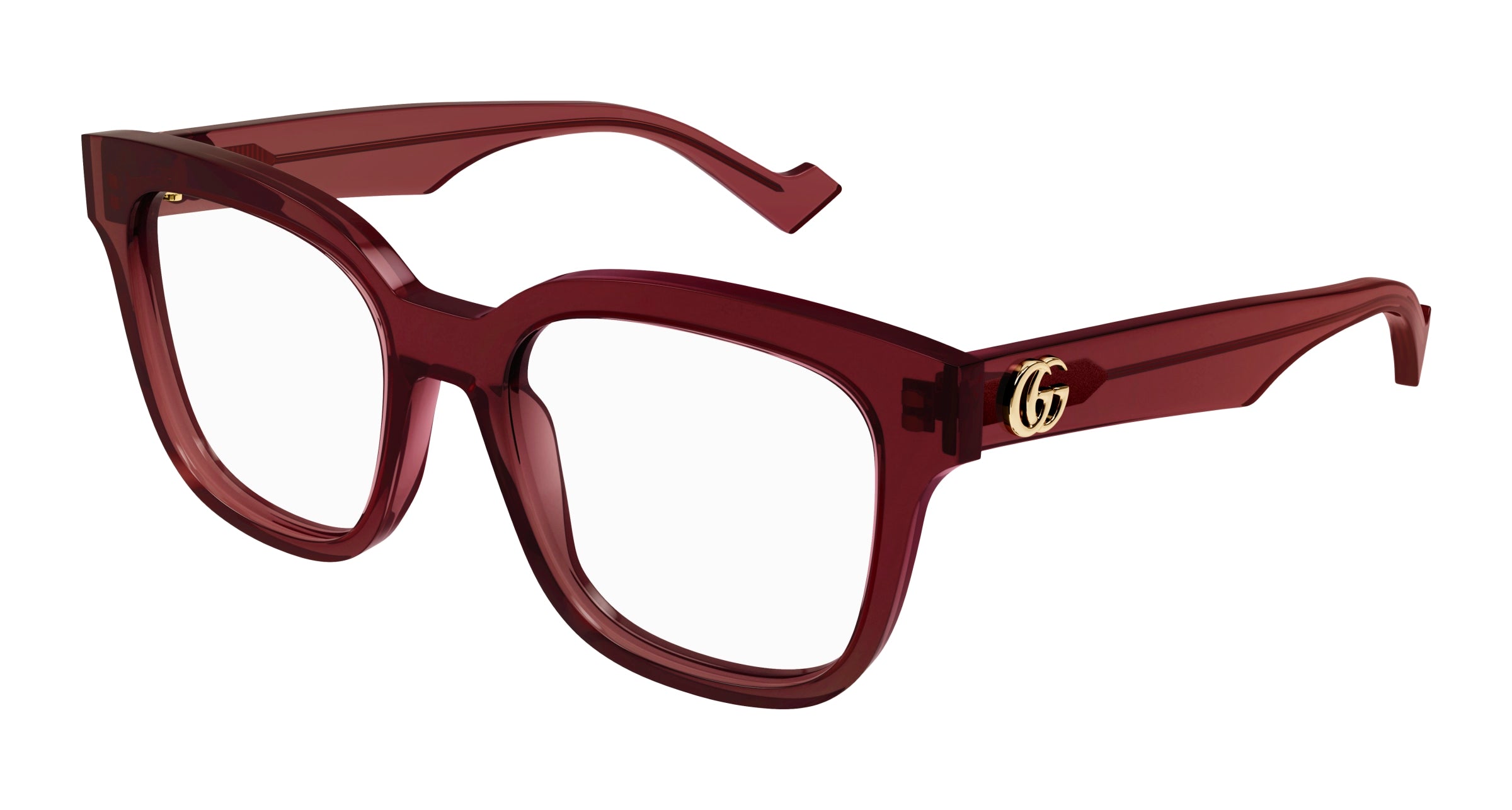 Gucci Donna Gucci GG0958O 006 Montature da vista Acetato Bordeaux Trasparente Squadrata Gucci Donna Gucci GG0958O 006 Montature da vista Acetato Bordeaux Trasparente Squadrata