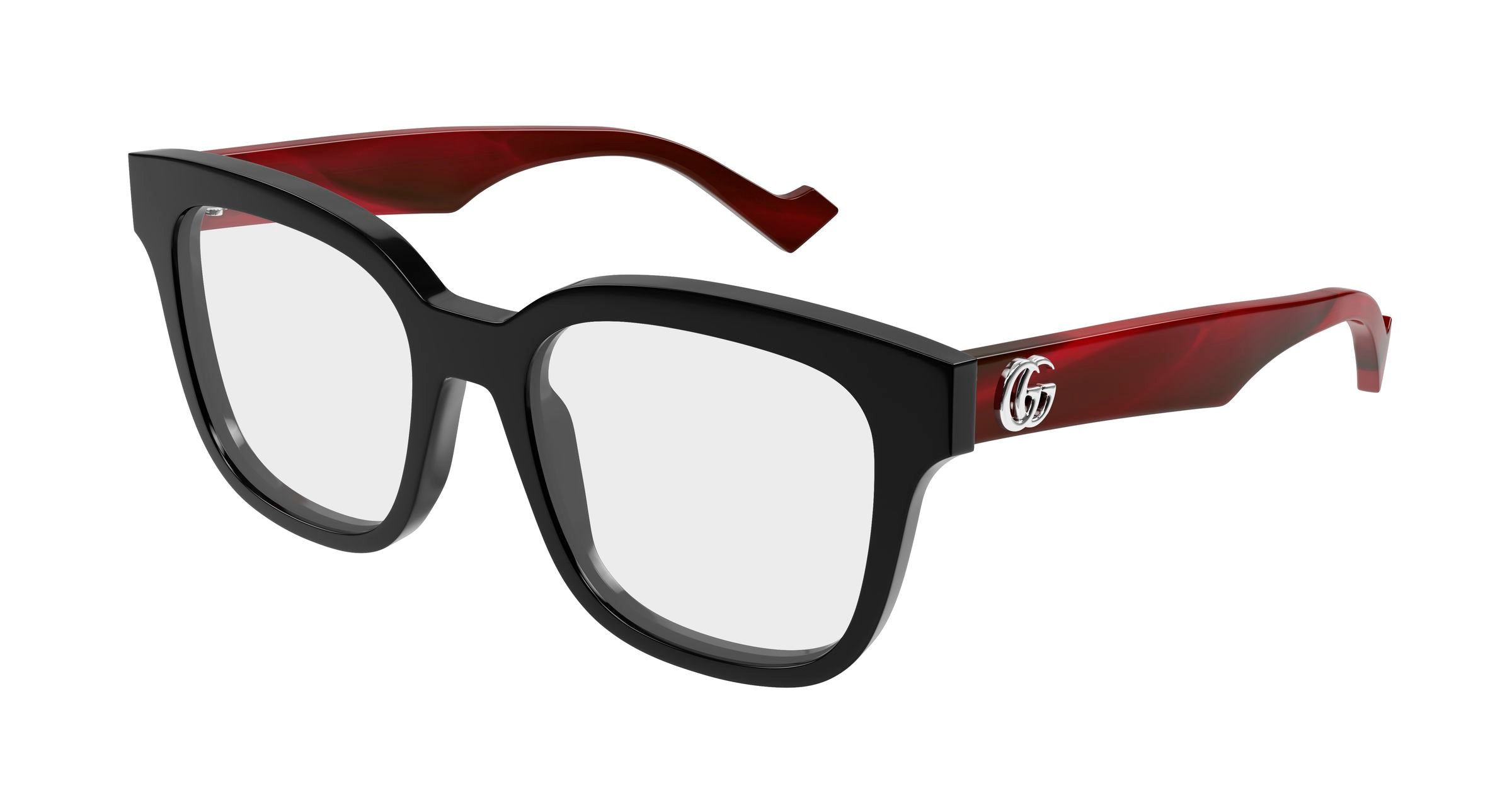 Gucci Donna Gucci GG0958O 013 Montature da vista Acetato Nero Trasparente Squadrata