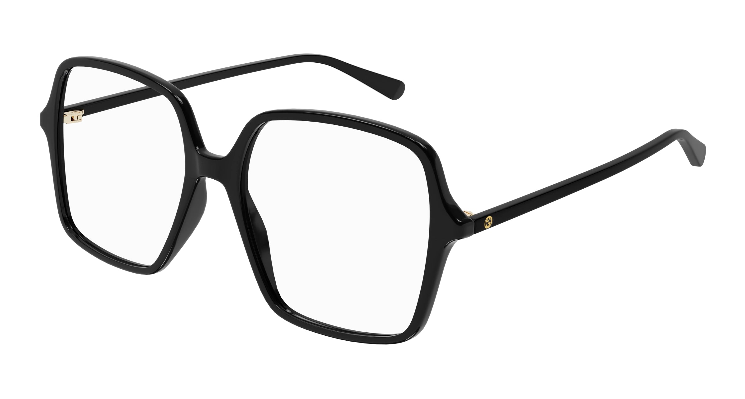 Gucci Donna Gucci GG1003O 001 Montature da vista Acetato Nero Trasparente Squadrata