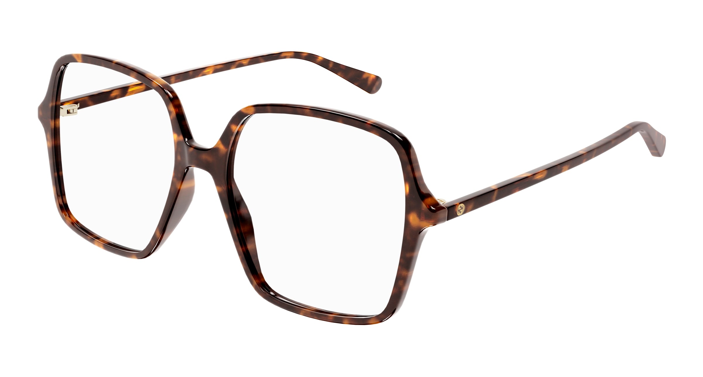 Gucci Donna Gucci GG1003O 002 Montature da vista Acetato Havana Trasparente Squadrata Gucci Donna Gucci GG1003O 002 Montature da vista Acetato Havana Trasparente Squadrata