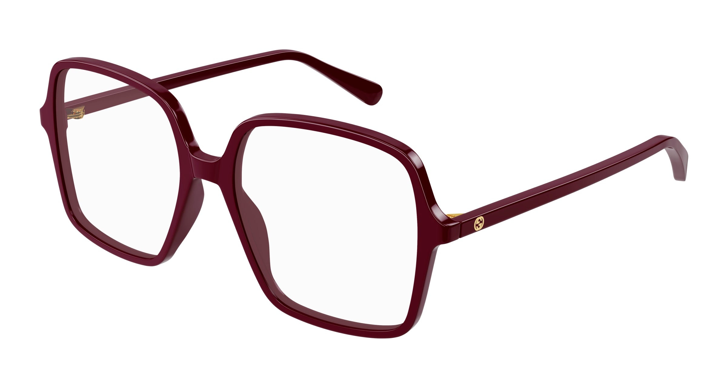 Gucci Donna Gucci GG1003O 005 Montature da vista Bordeaux Trasparente Squadrata Gucci Donna Gucci GG1003O 005 Montature da vista Bordeaux Trasparente Squadrata