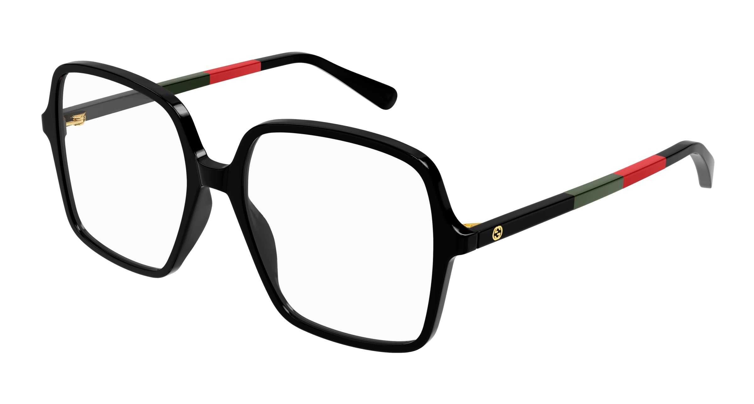 Gucci Donna Gucci GG1003O 008 Montature da vista Acetato Nero Trasparente Squadrata